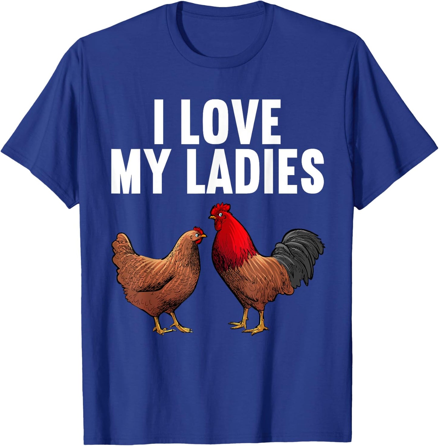 Cool Chicken Art Women Dad Rooster Chicken Farmer T-Shirt - T-Shirt | Royal