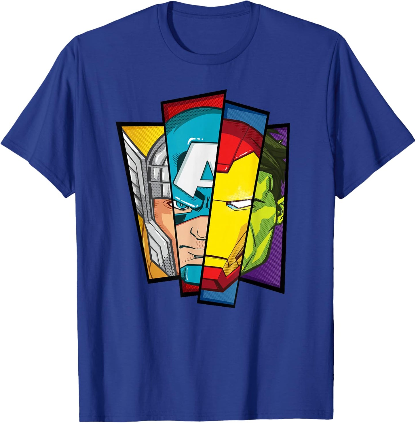 Marvel Avengers Assemble Faces of Super Heroism T-Shirt - T-Shirt | Royal