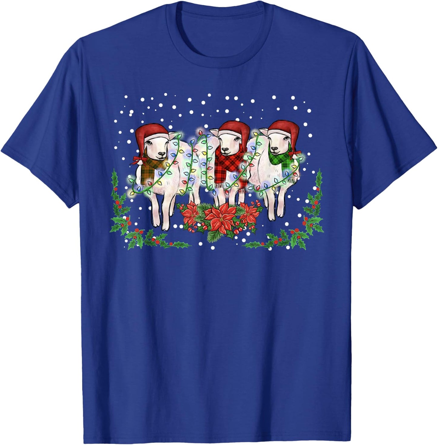 Sheep Pajama Santa Farm Animal Farmer Sheep Christmas T-Shirt - T-Shirt | Royal