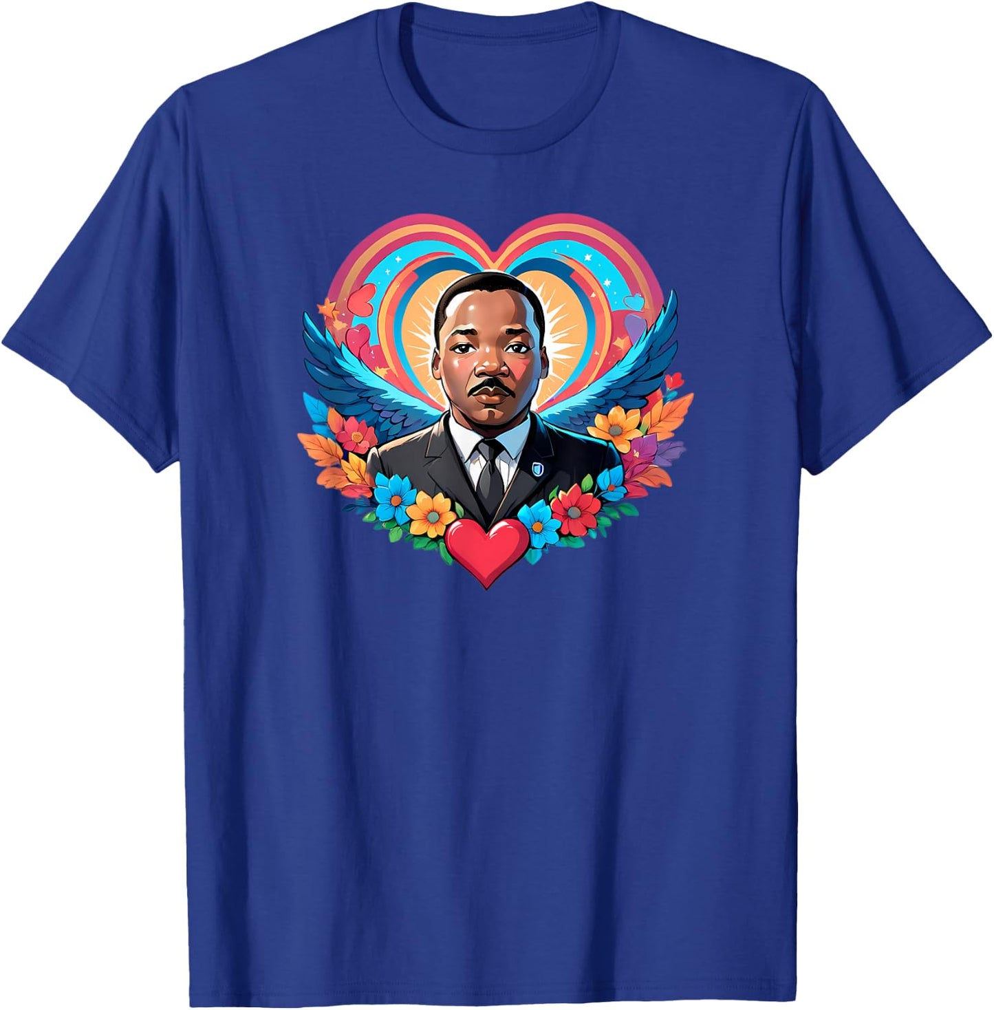 Martin Luther King Jr. Heart - Love, Unity, and Justice T-Shirt - T-Shirt | Royal