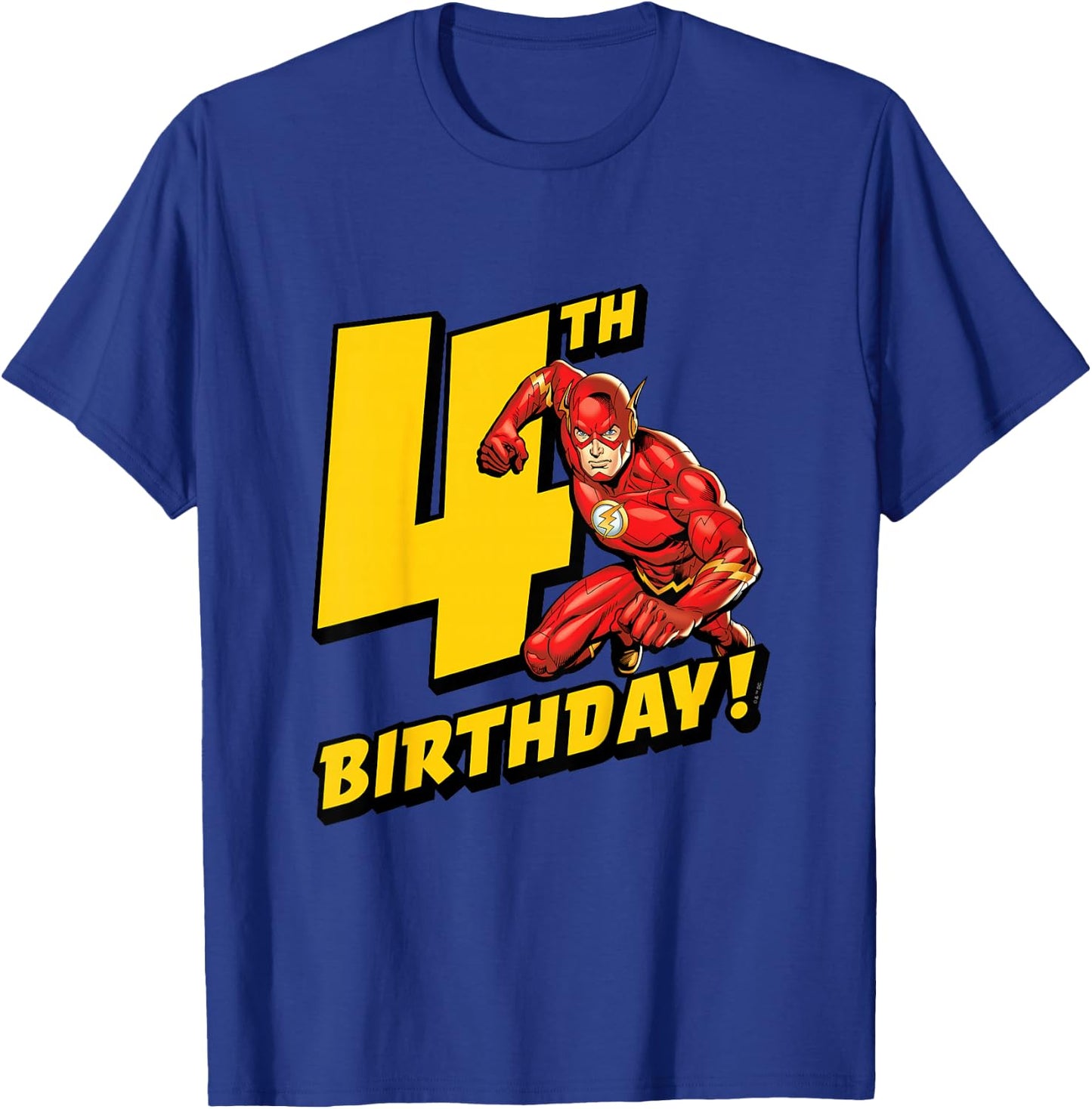 Kids The Flash 4th Birthday T-Shirt - T-Shirt | Royal