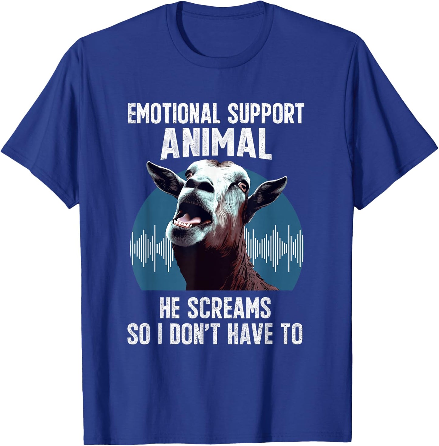 Screaming Goat Emotional Support Animal Goat Owner Raiser T-Shirt - T-Shirt | Royal