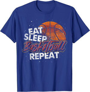 Eat Sleep Basketball Repeat Basketball Player Basketball T-Shirt - T-Shirt | Royal