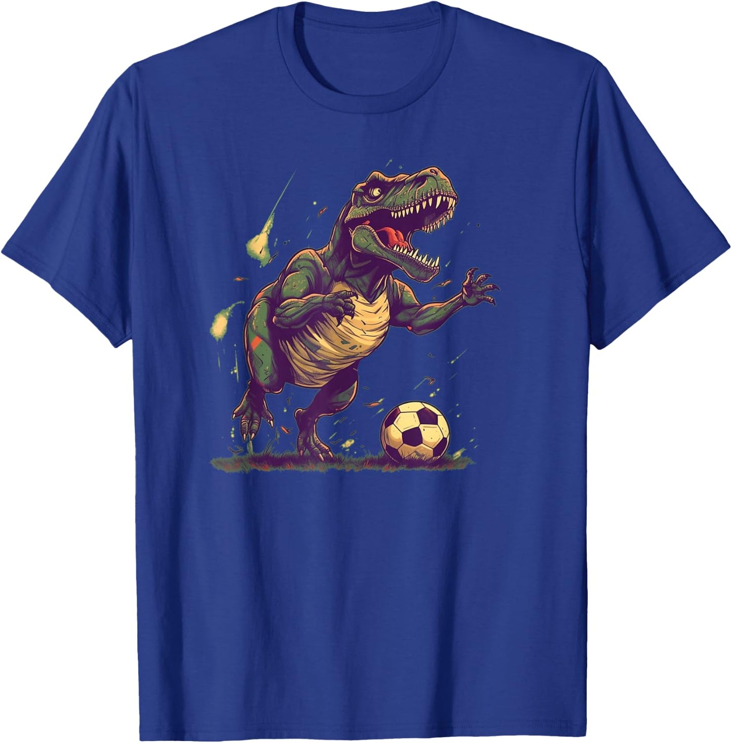Cool T Rex Dinosaur for Soccer Player and Lovers T-Shirt - T-Shirt | Royal