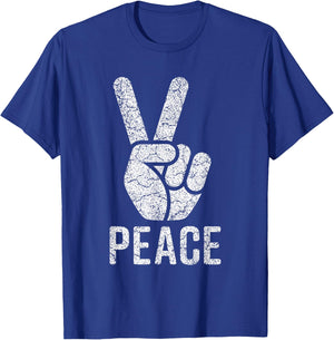 Peace Sign Shirt Women Men Kids Vintage 60s 70s Hippie Gift T-Shirt - T-Shirt | Royal