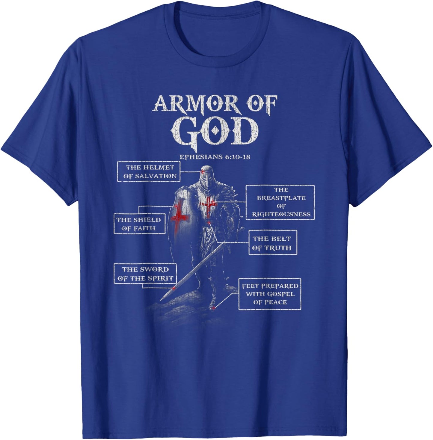 Vintage Armor Of God Bible Verse Cool For Religious T-Shirt - T-Shirt | Royal