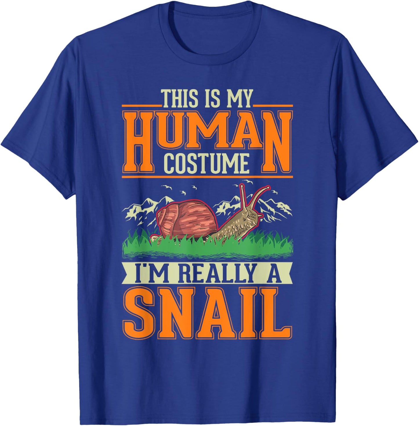 Snail Human Costume Halloween Snail T-Shirt - T-Shirt | Royal