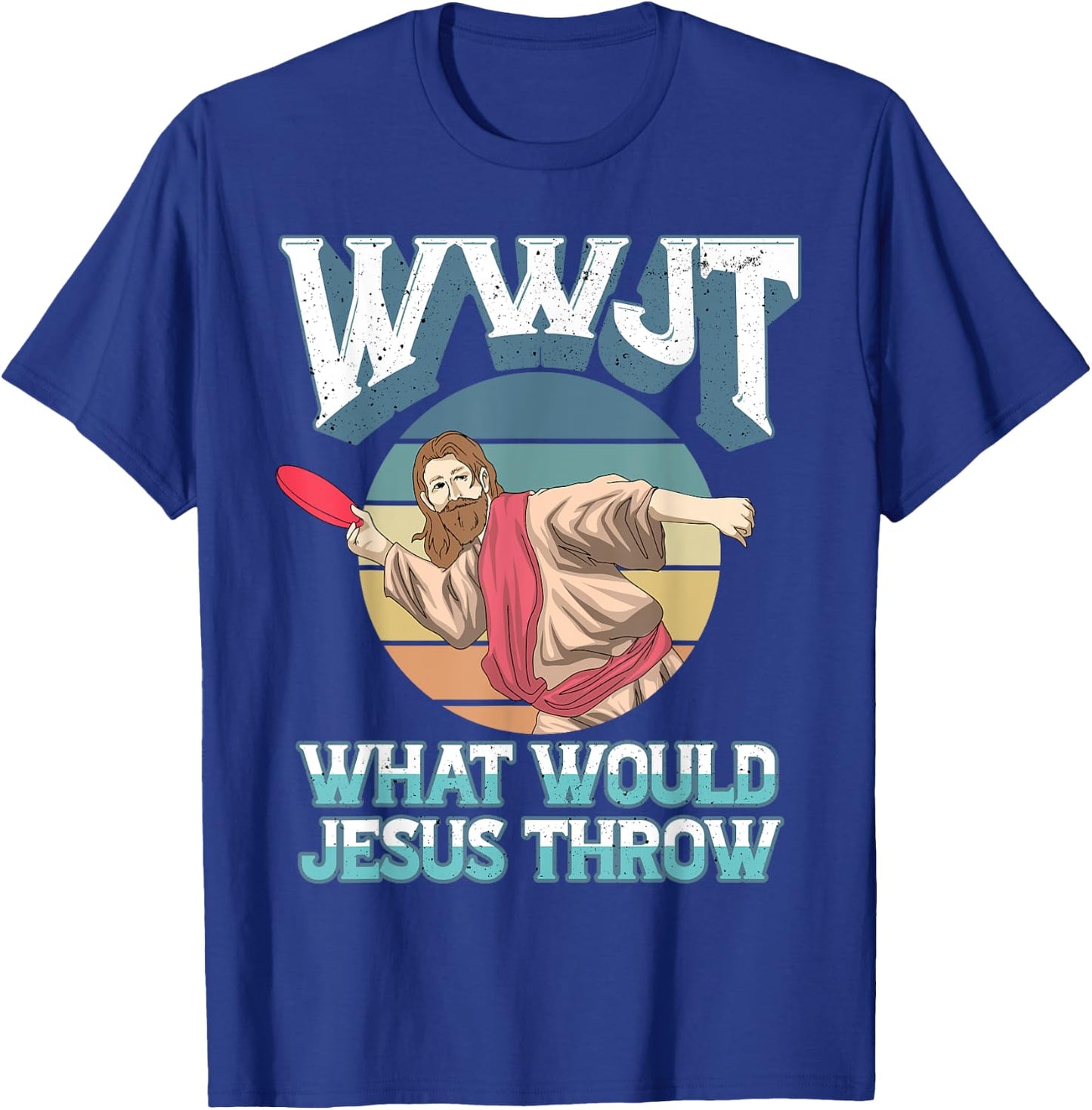 Disc Golf WWJT What Would Jesus Throw Frisbee Golf Christian T-Shirt - T-Shirt | Royal