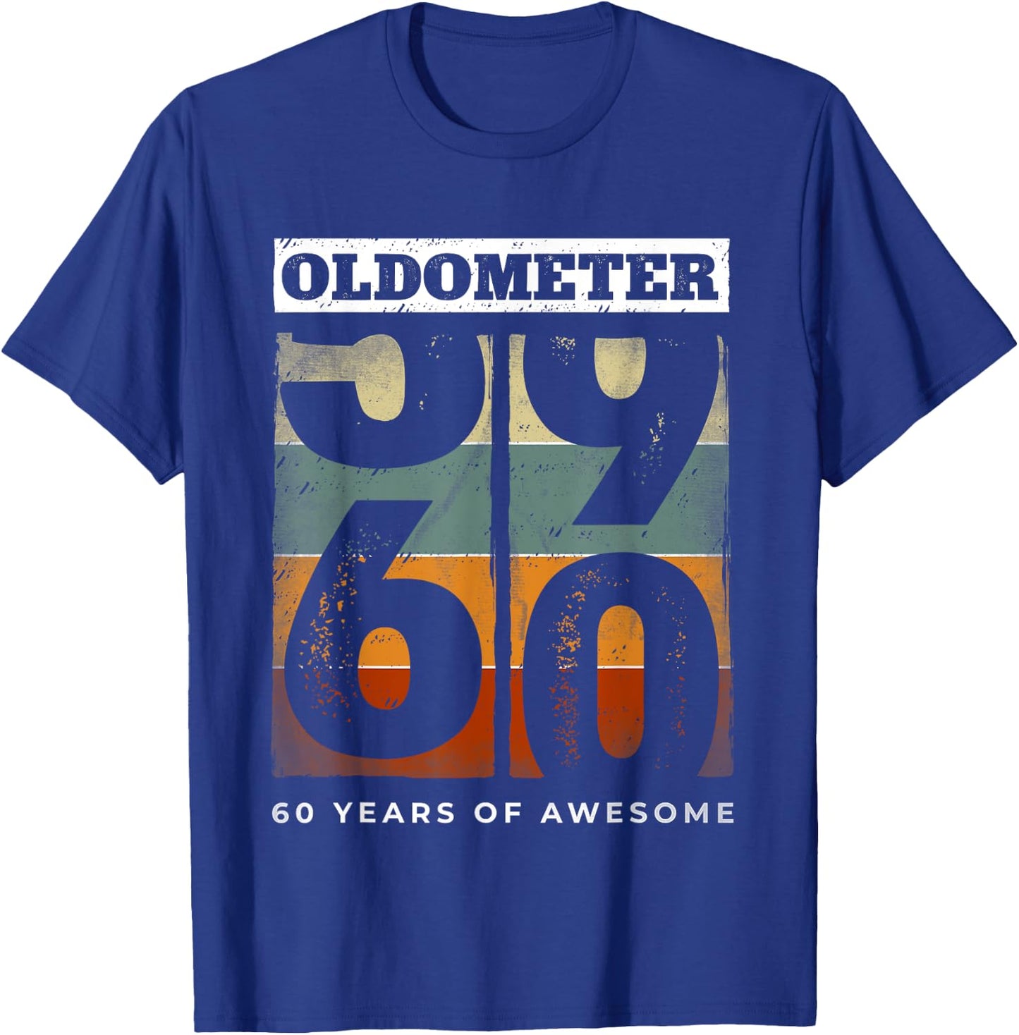 Oldometer Vintage 60th Birthday Men Retro Funny 60 Year Old T-Shirt - T-Shirt | Royal