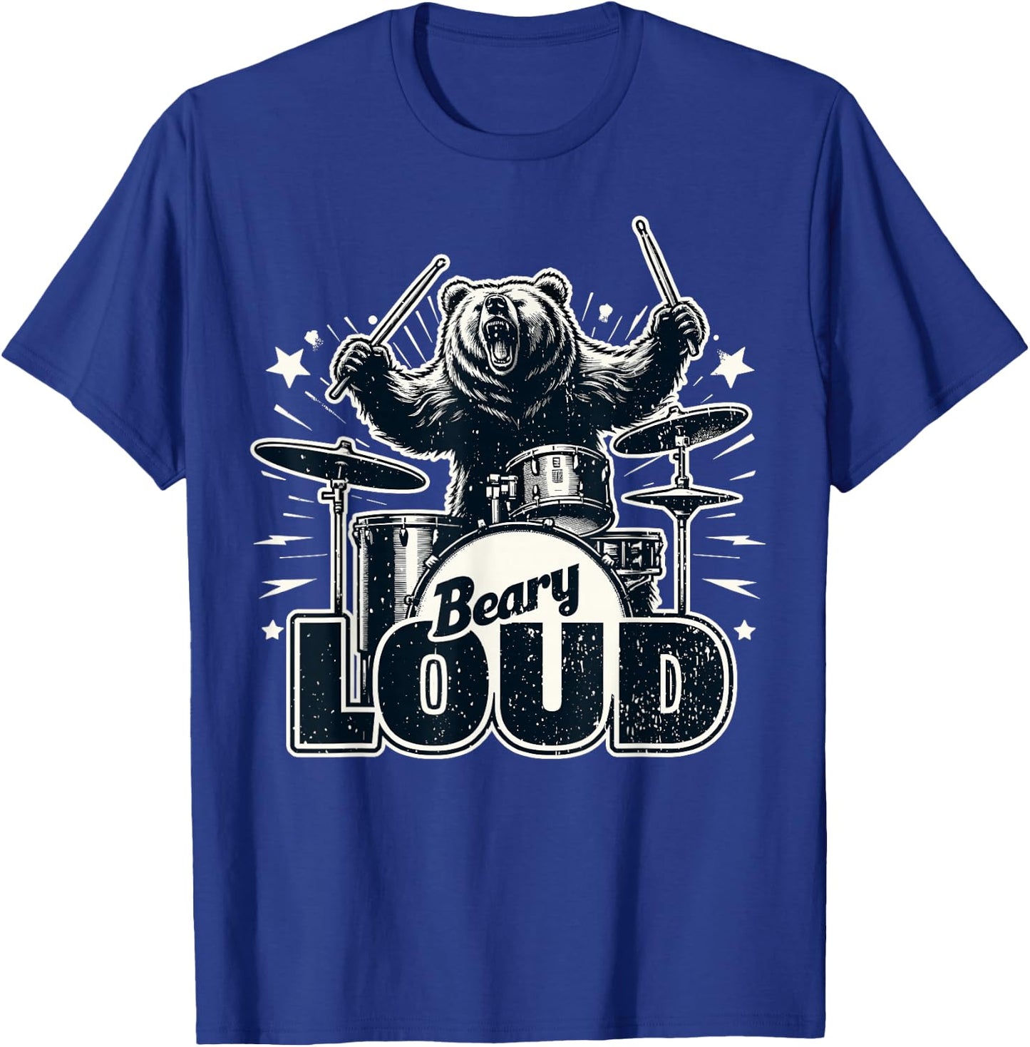 Drumming Bear Drummer T-Shirt - T-Shirt | Royal