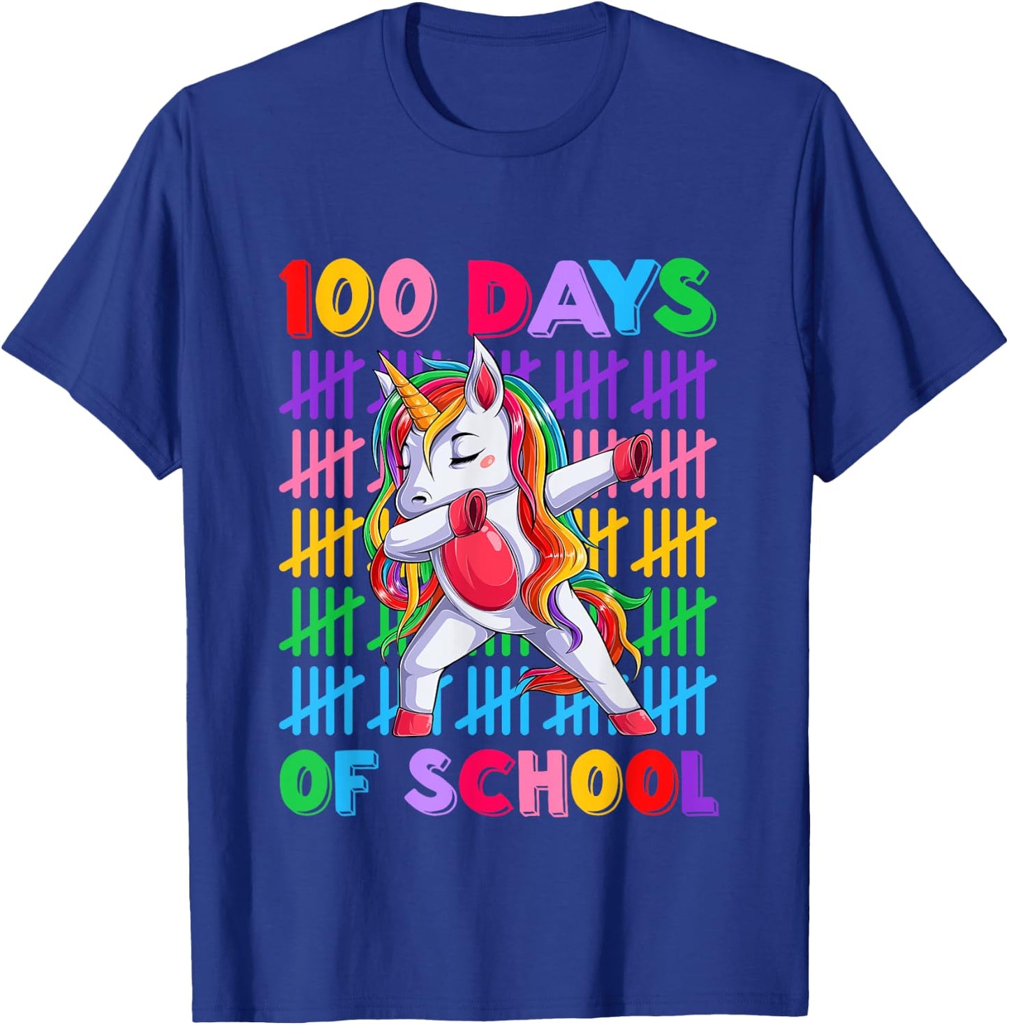 100th Day Teacher Kids Costume Unicorn 100 Days Of School T-Shirt - T-Shirt | Royal