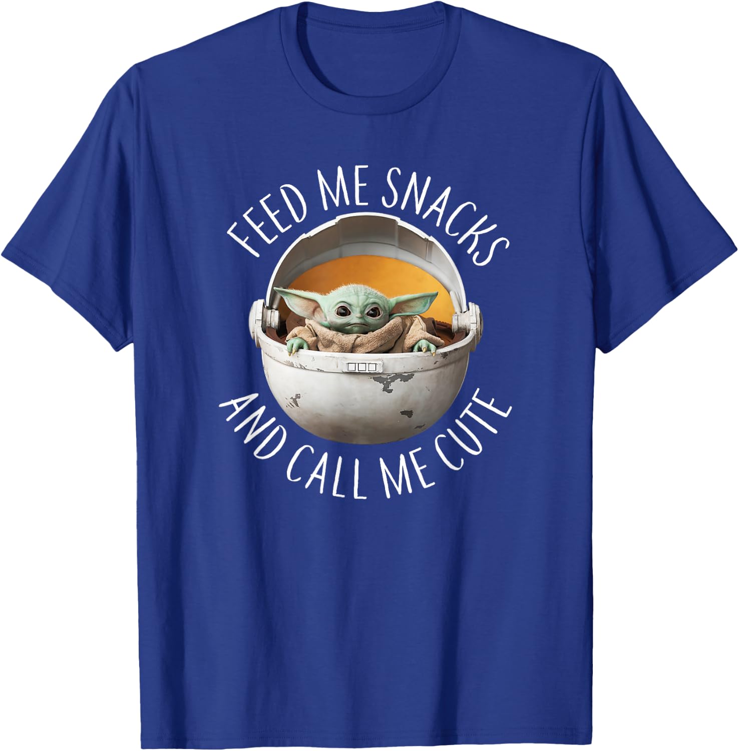 Star Wars: The Mandalorian Grogu Feed Snacks & Call Me Cute T-Shirt - T-Shirt | Royal