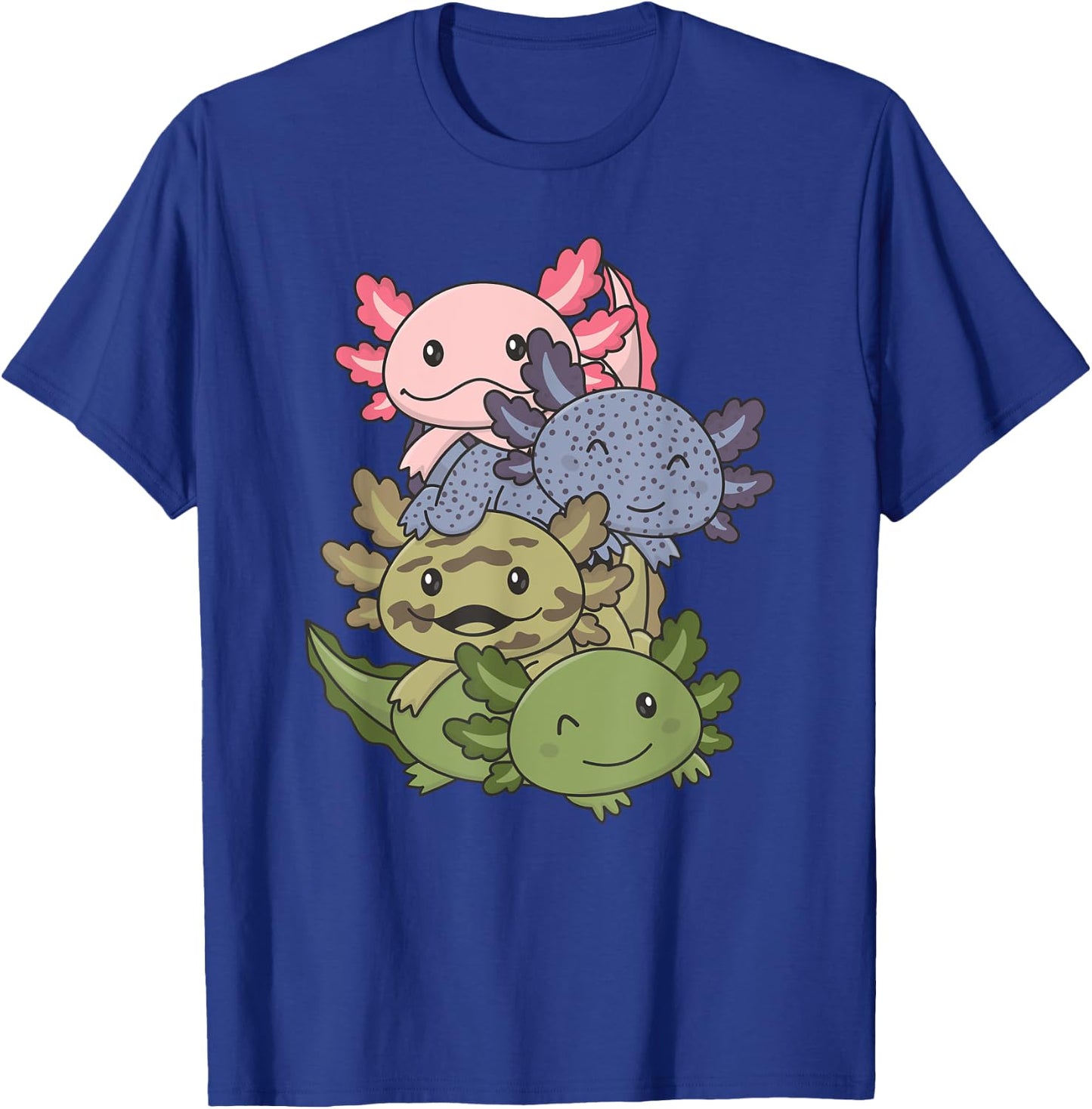 Axolotl Pile Cute Animals Kawaii Anime Funny Axolotl T-Shirt - T-Shirt | Royal
