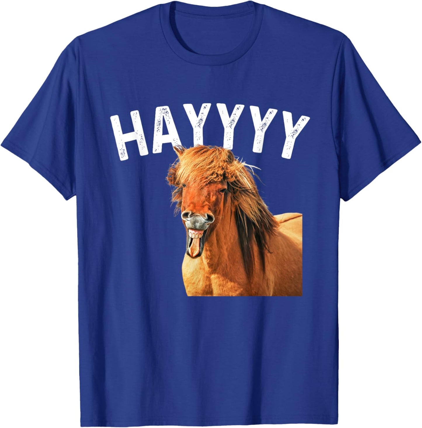 Hayyyy Funny Horse Graphic Women Kids T-Shirt - T-Shirt | Royal