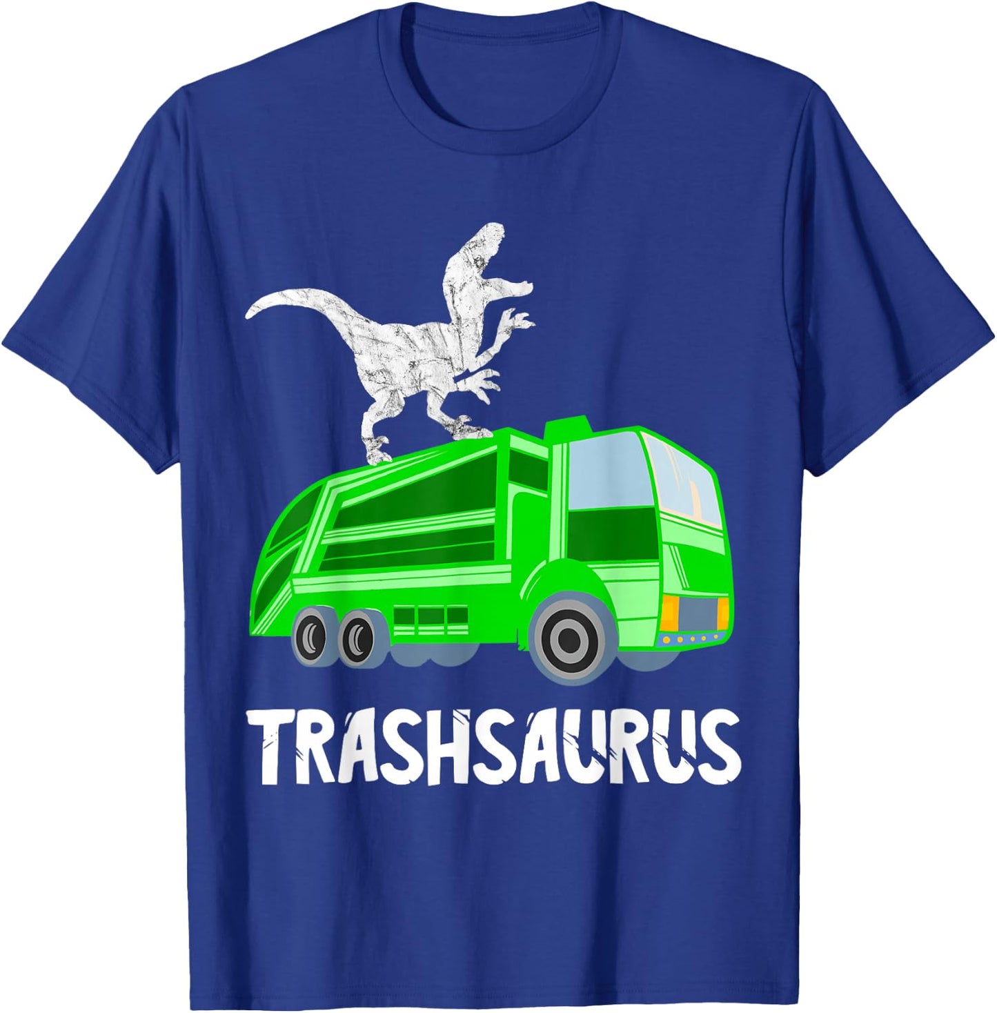Rubbish Dinosaur City Cleaning Rubbish Vehicle Garbage Truck Driver T-Shirt - T-Shirt | Royal