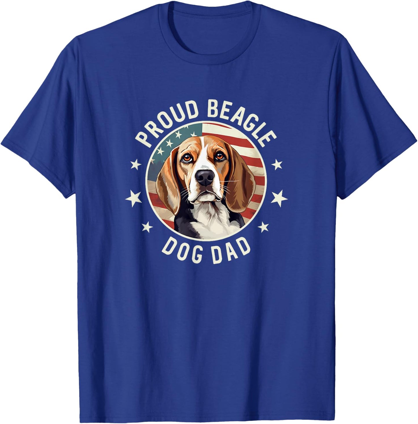 Beagle Gifts American Flag Proud Beagle Dog Dad T-Shirt - T-Shirt | Royal