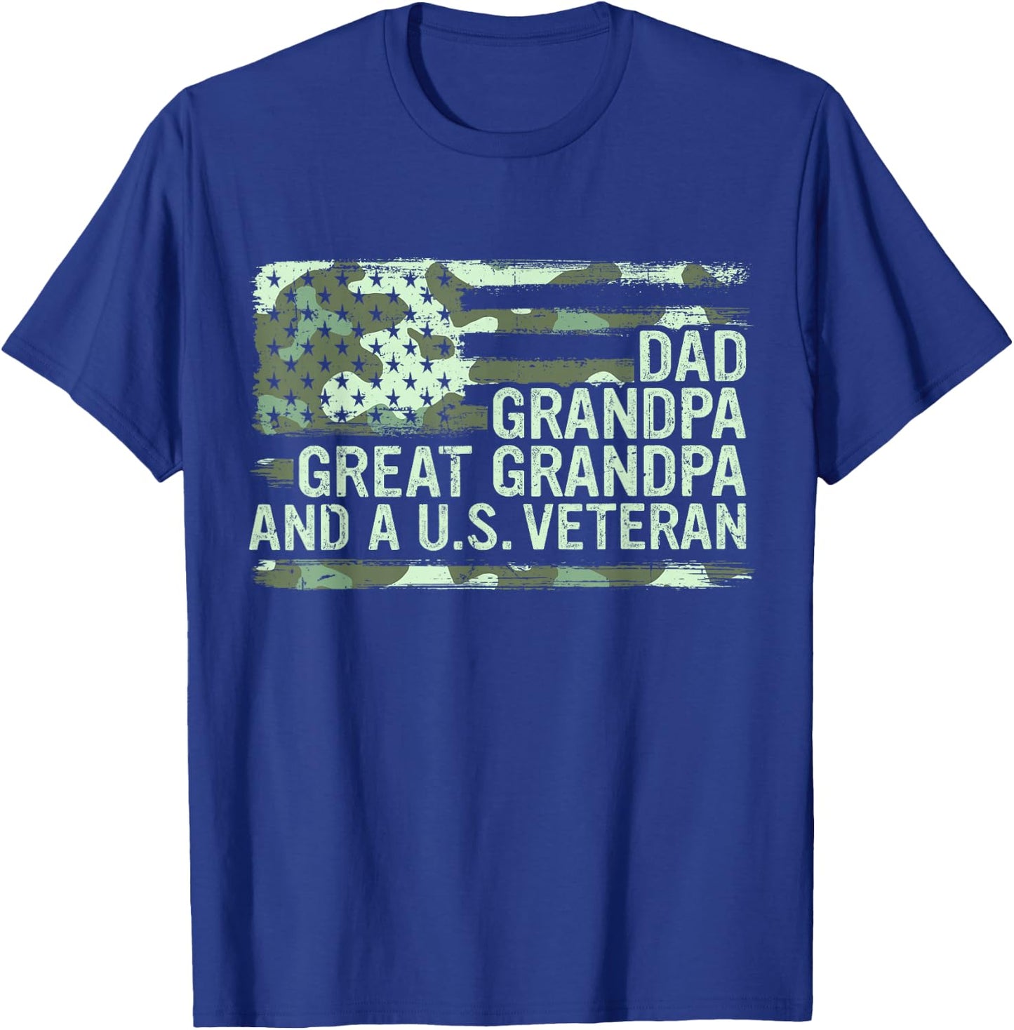Dad Grandpa Great Grandpa Veteran Fathers Day Great Grandpa T-Shirt - T-Shirt | Royal