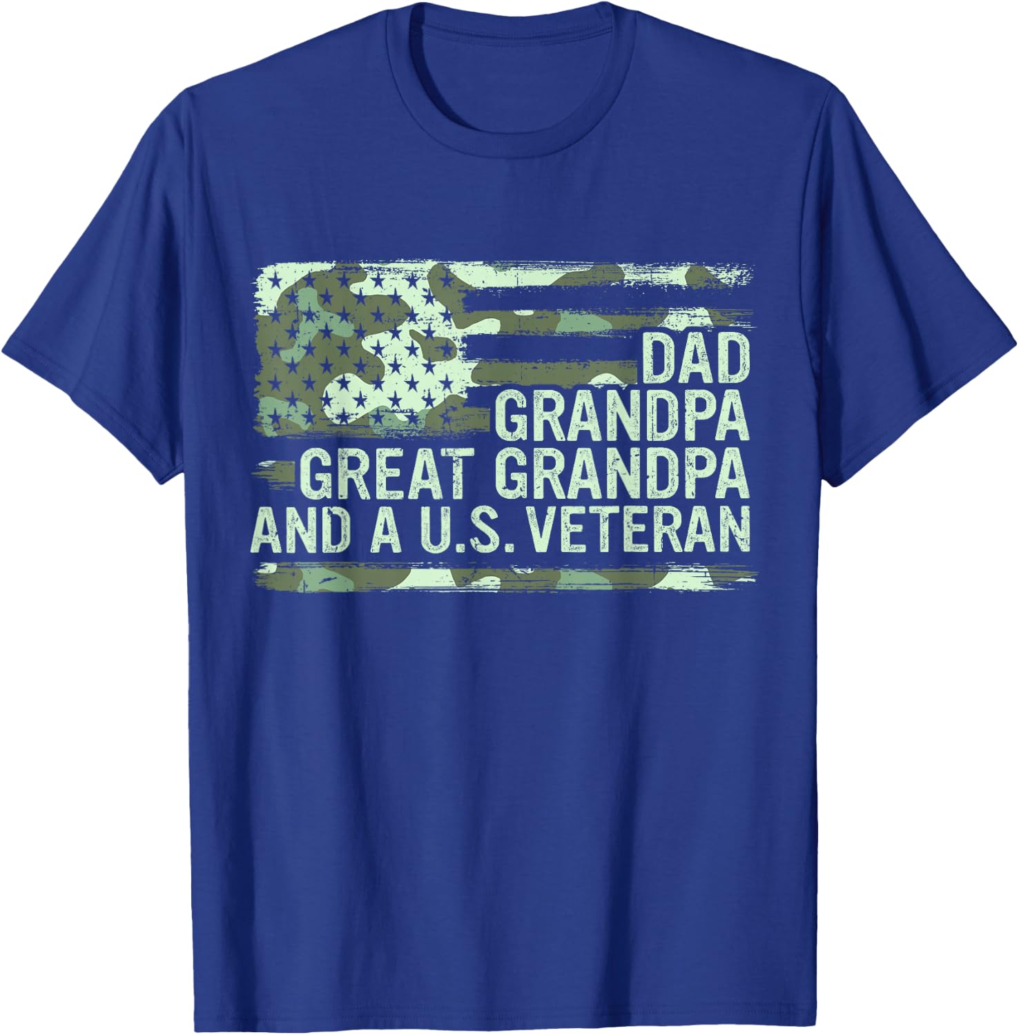 Dad Grandpa Great Grandpa Veteran Fathers Day Great Grandpa T-Shirt - T-Shirt | Royal