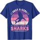 Just A Girl Who Loves Sharks Lover Shark Stuff Funny Shark T-Shirt - T-Shirt | Royal