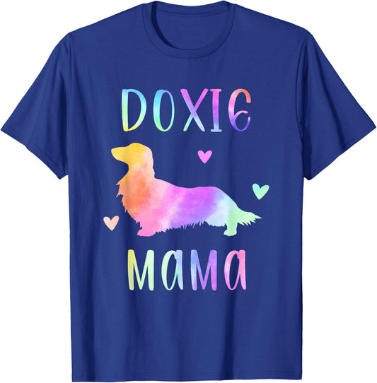 Doxie Mama Dachshund Mom Rainbow Watercolor T-Shirt - T-Shirt | Royal