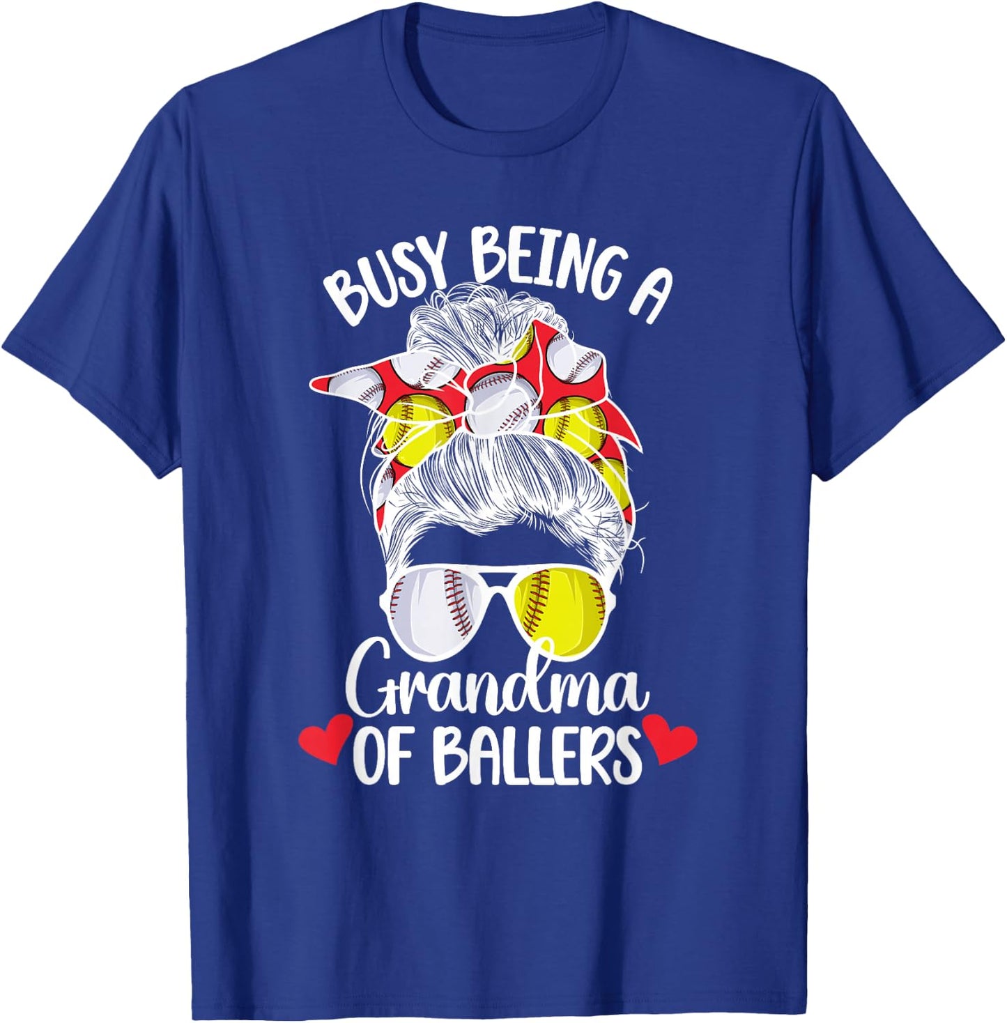 Grandma Of Ballers Softball Baseball Grandma T-Shirt - T-Shirt | Royal
