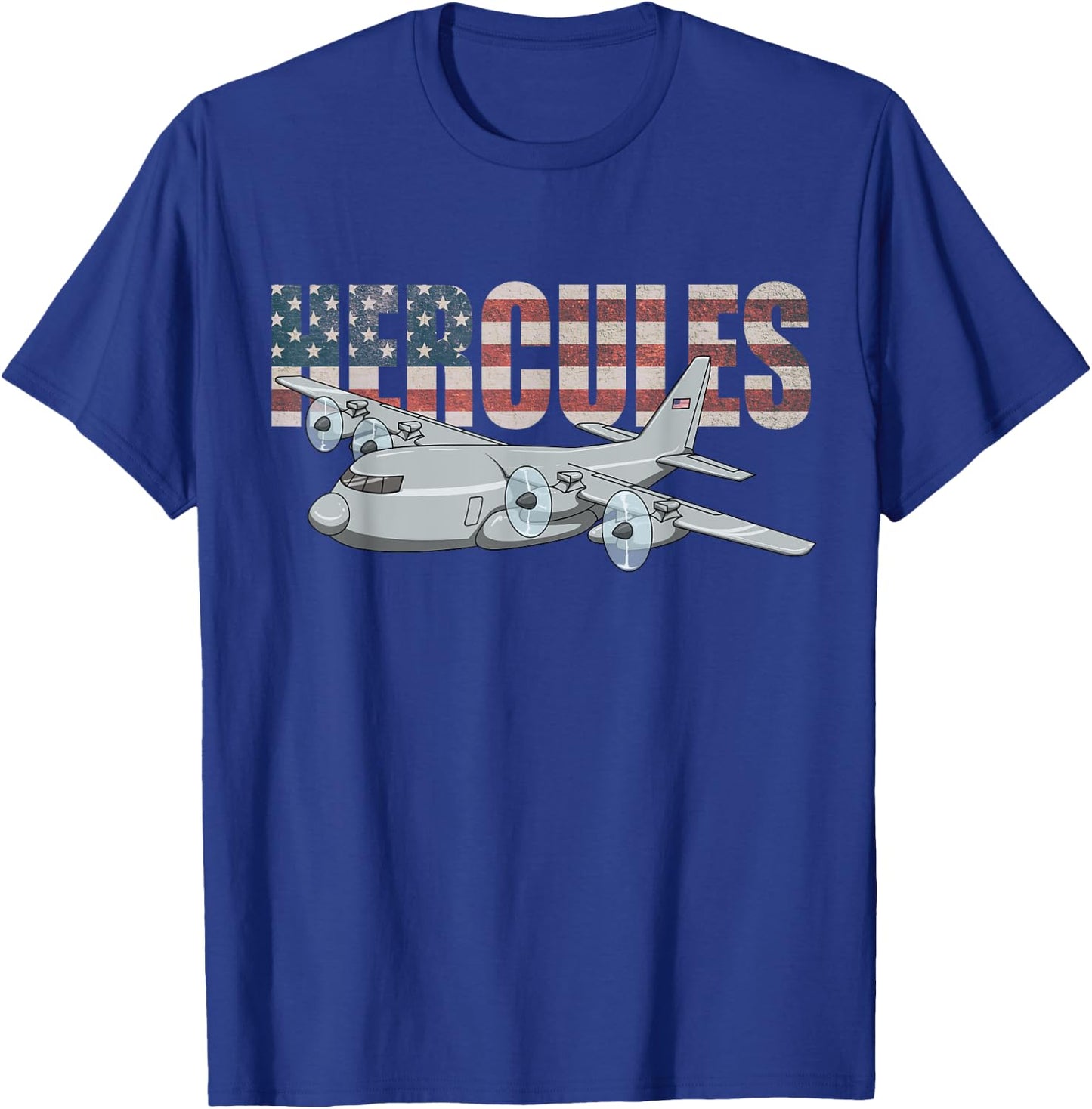 C-130 Hercules American Flag Military Airplane C130 T-Shirt - T-Shirt | Royal