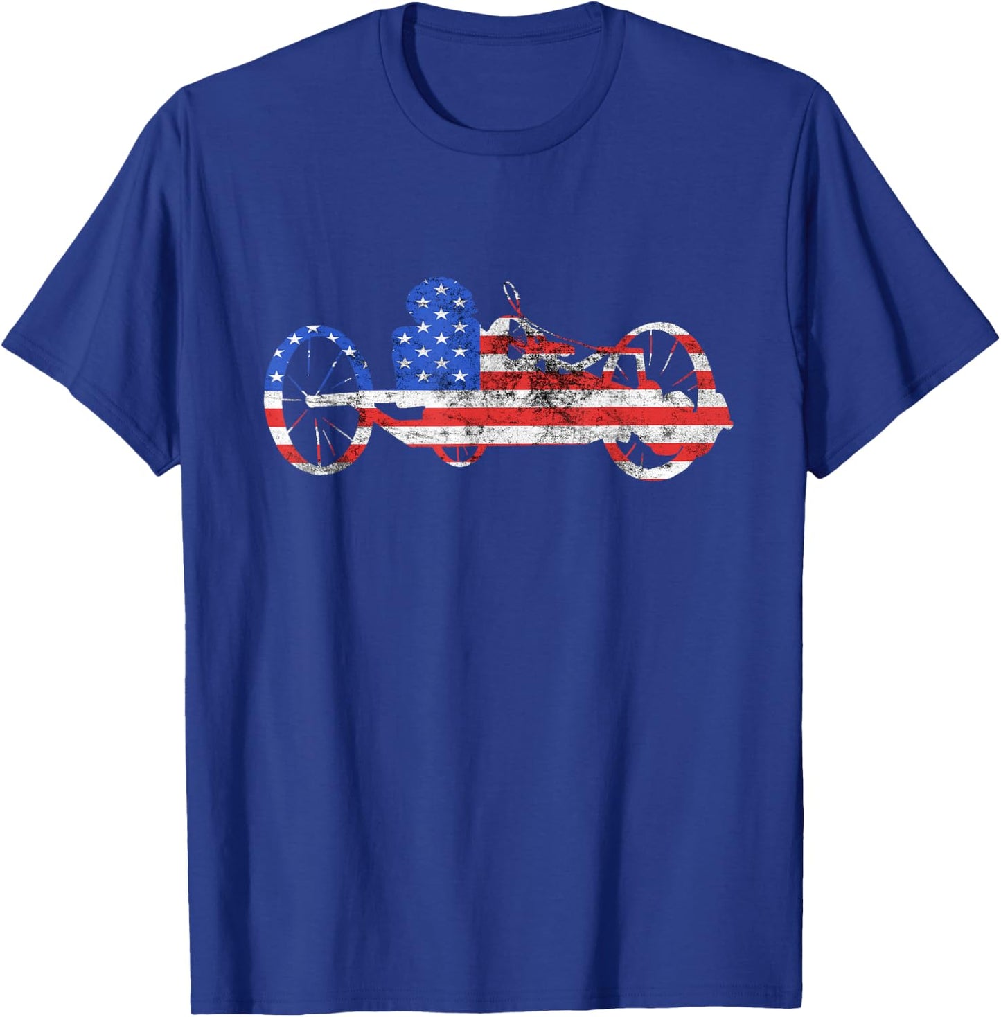 American Recumbent Trike USA Cycling Recumbent Bike Triker T-Shirt - T-Shirt | Royal