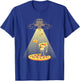 Cool Pizza Women UFO Alien Eating Pizza Abduction T-Shirt - T-Shirt | Royal