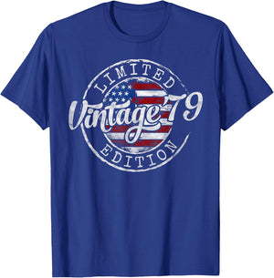 Vintage 1979 46th Birthday Gifts Women 46 Year Old T-Shirt - T-Shirt | Royal