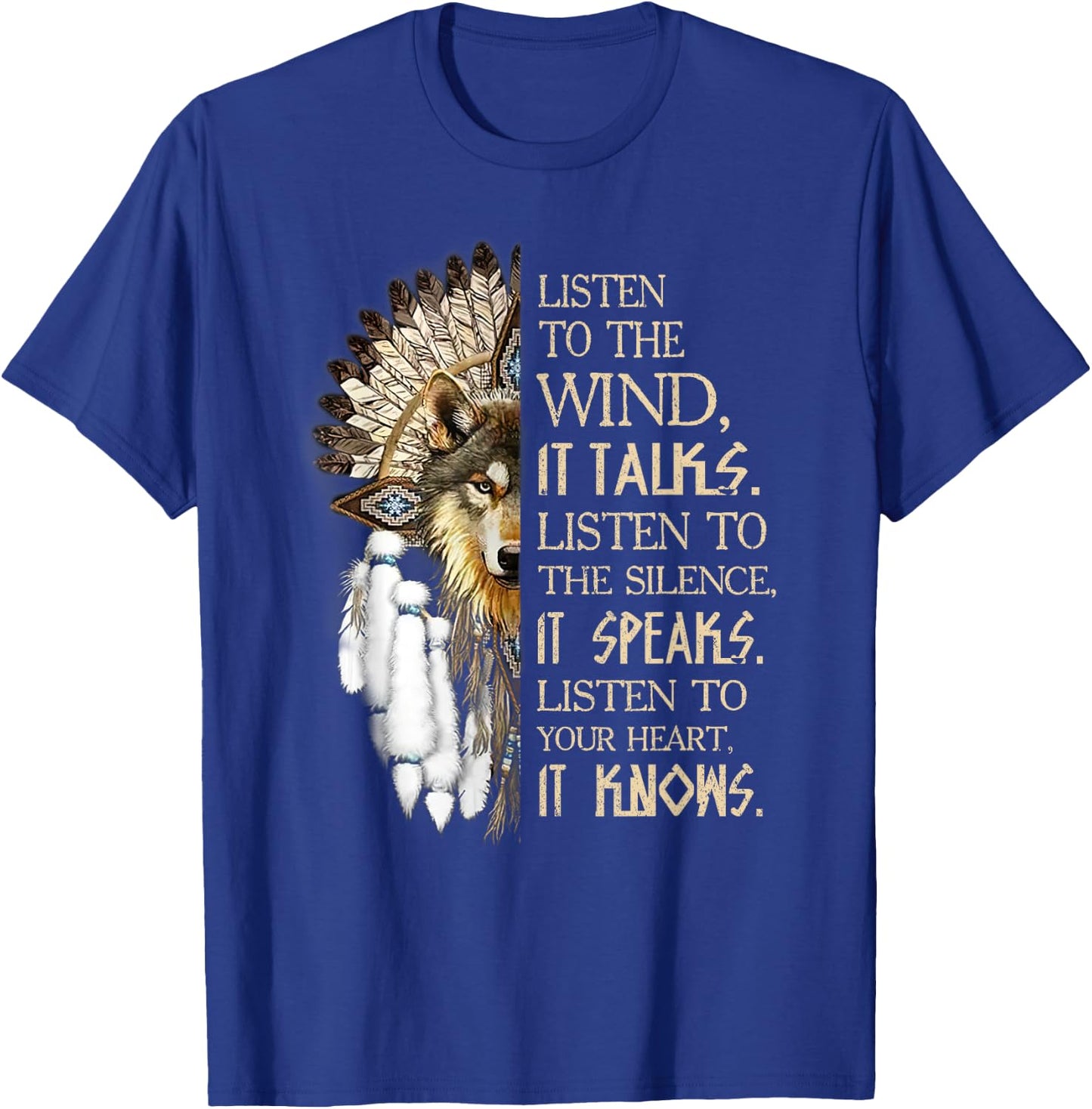 Listen to The Wind Eagle Native American T-Shirt - T-Shirt | Royal