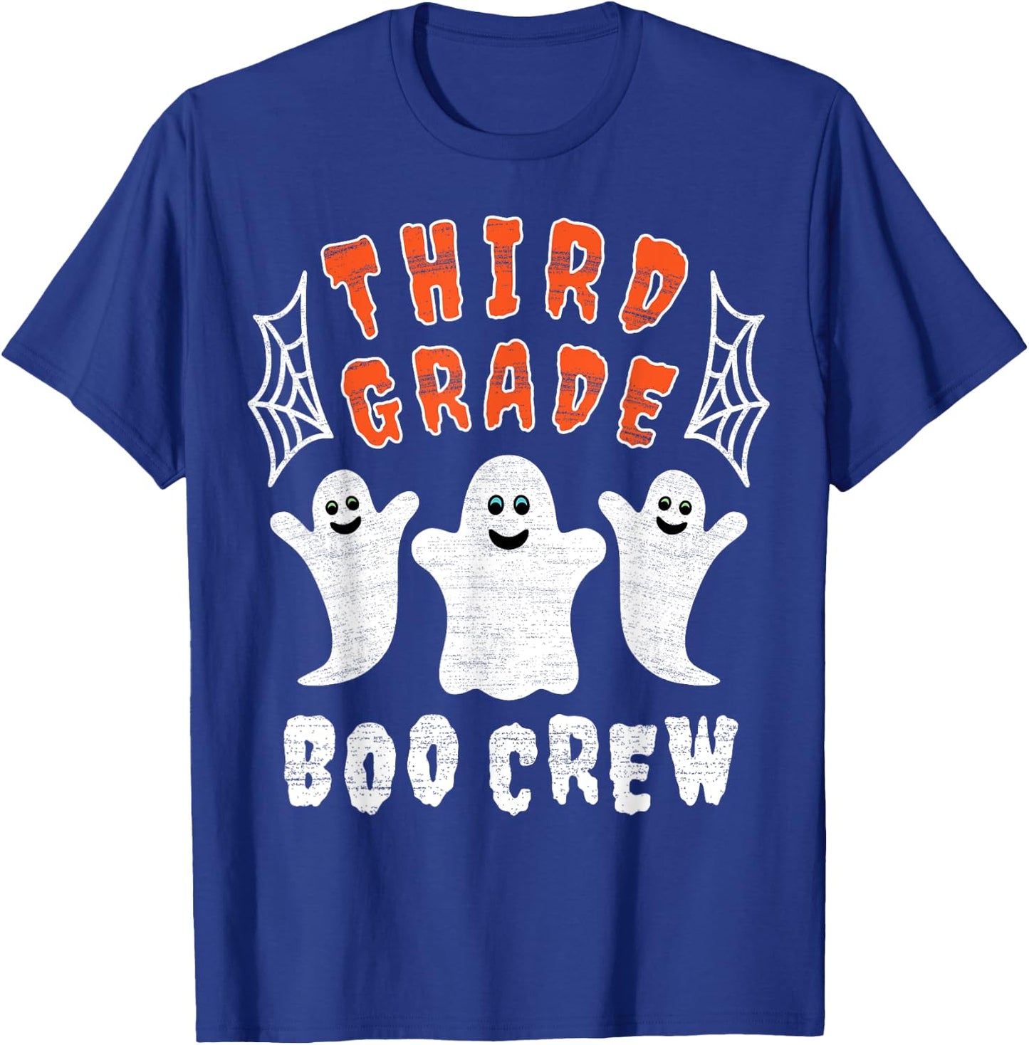 Third Grade Teacher Student Gift | Halloween Ghost Boo Crew Men Women Kids T-Shirt - T-Shirt | Royal