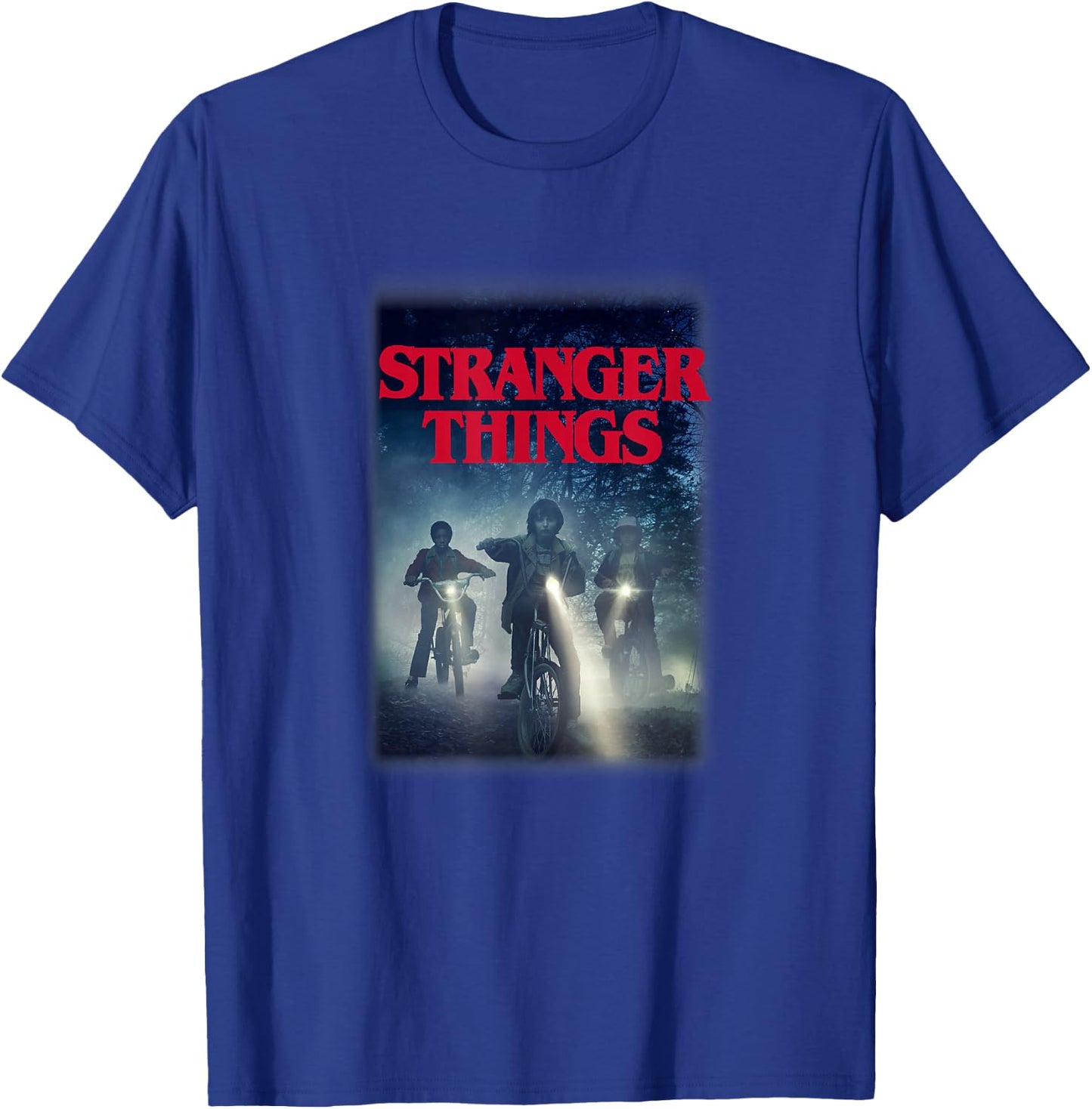 Stranger Things Searching For Will Byers Group Bike Poster T-Shirt - T-Shirt | Royal