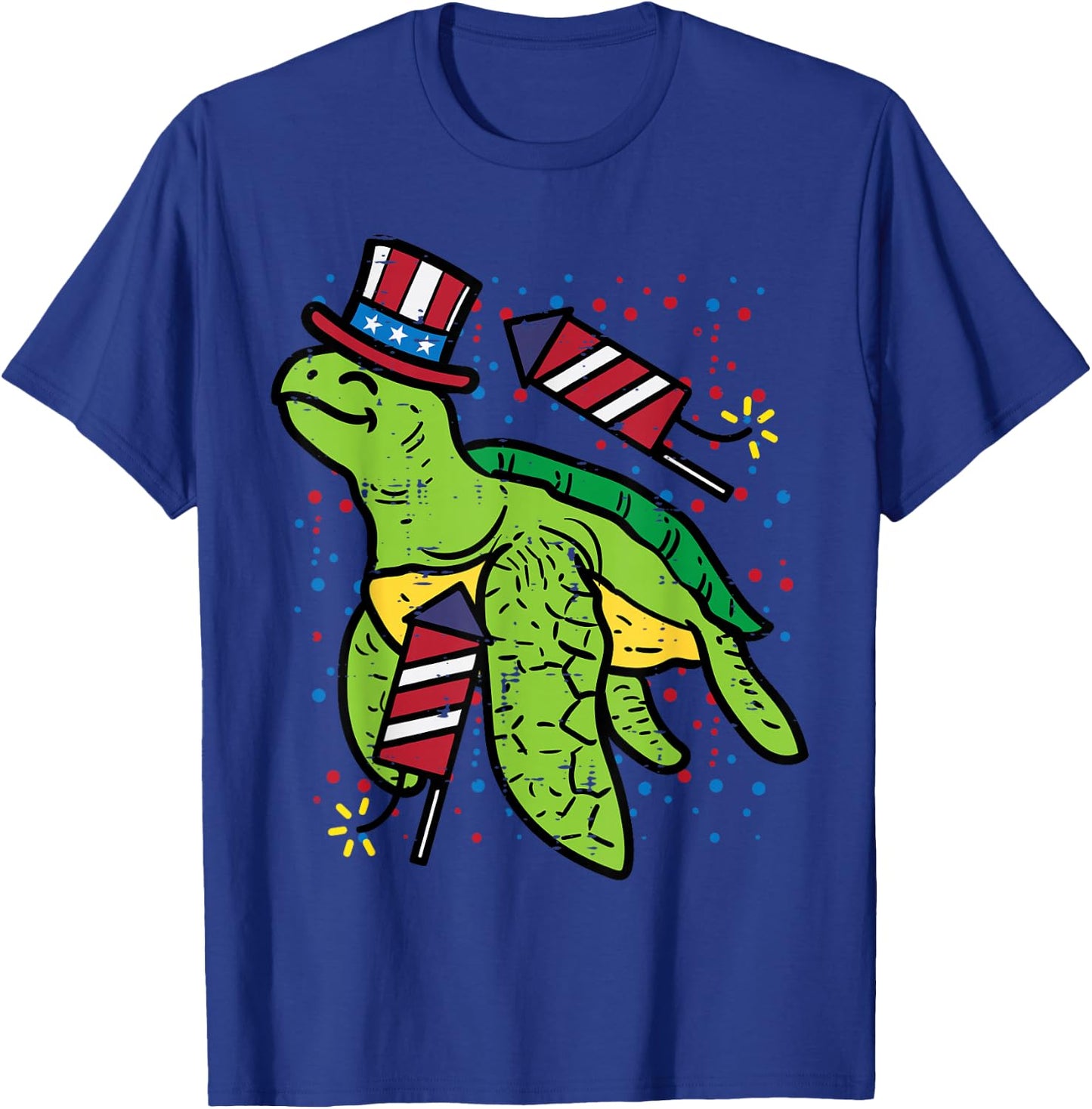 4th Of July Sea Turtle American Flag America Men Women Kids T-Shirt - T-Shirt | Royal