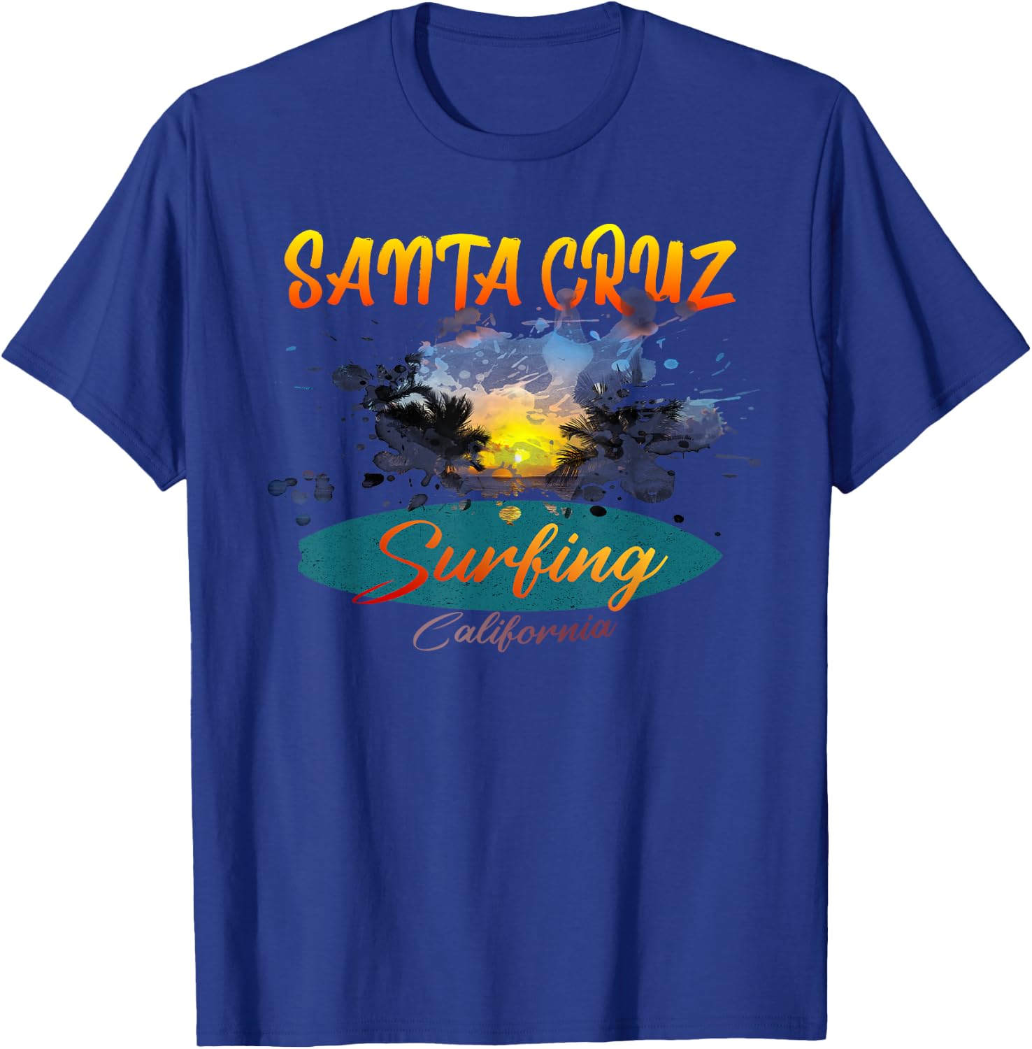 California Santa Cruz Surfing T-Shirt - T-Shirt | Royal