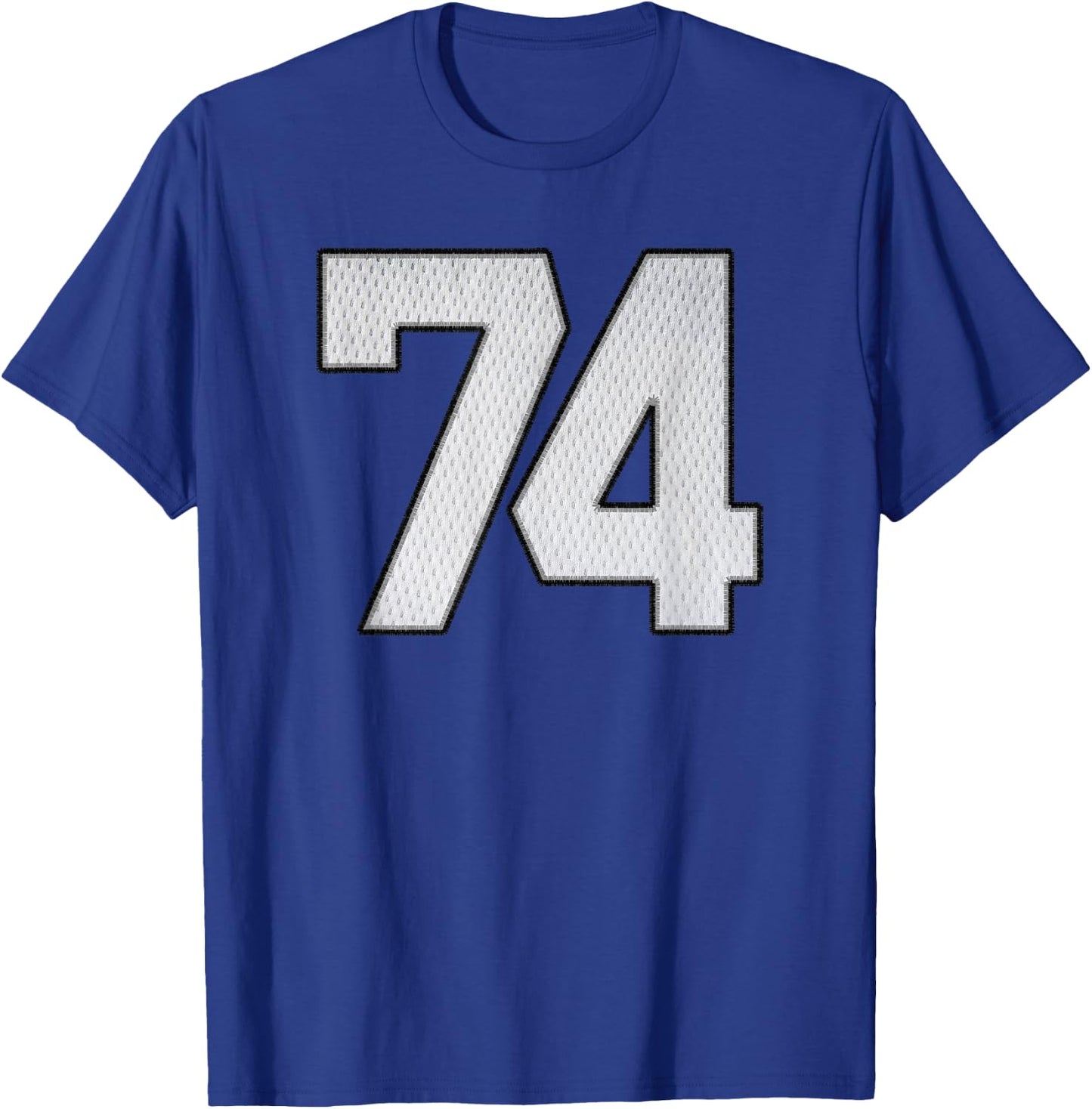 White Jersey Number 74 Athlete Sports Supporter Fanwear T-Shirt - T-Shirt | Royal