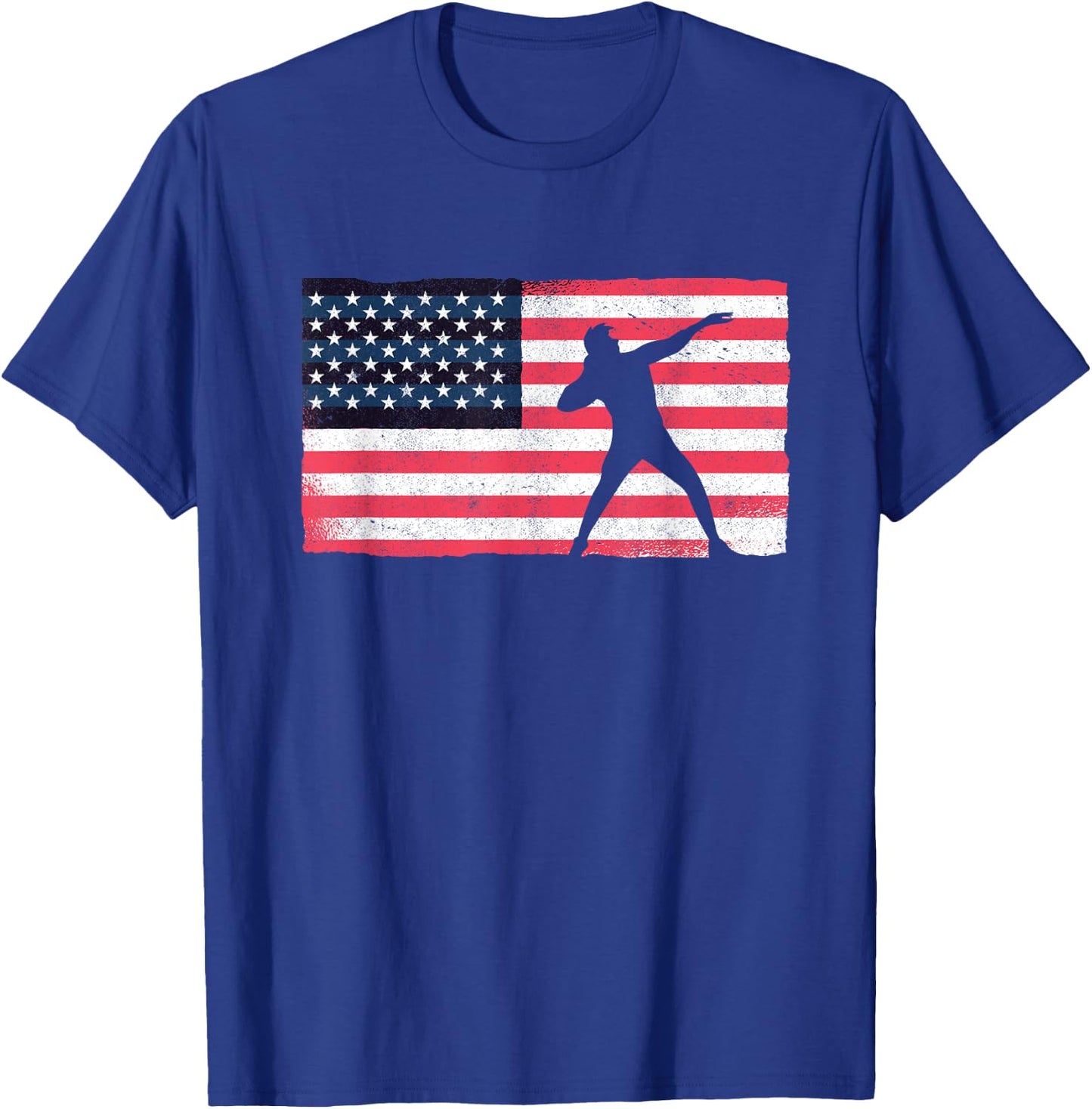 Shot Putter American Flag USA Throw Track And Field Shot Put T-Shirt - T-Shirt | Royal
