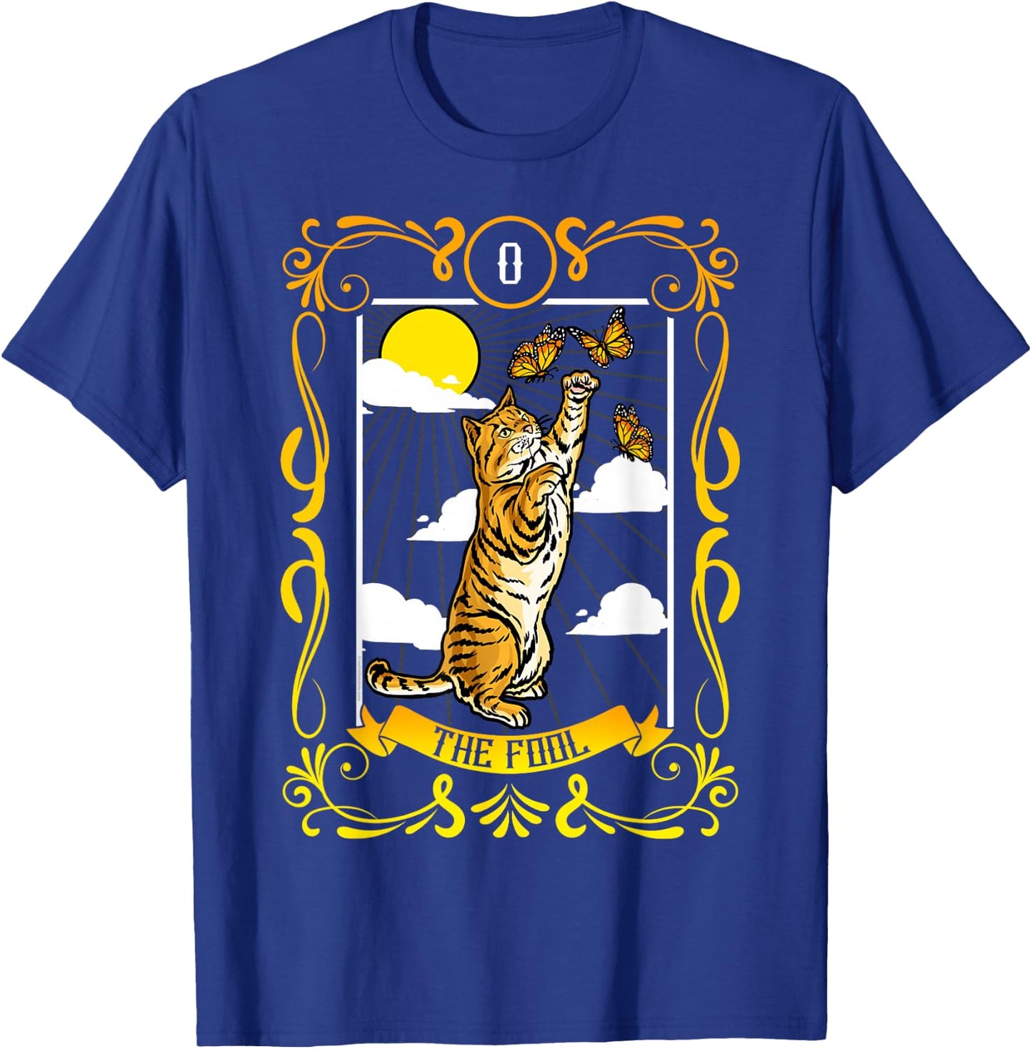 The Fool Cat Arcana Tarot Card Mystical Wiccan T-Shirt - T-Shirt | Royal