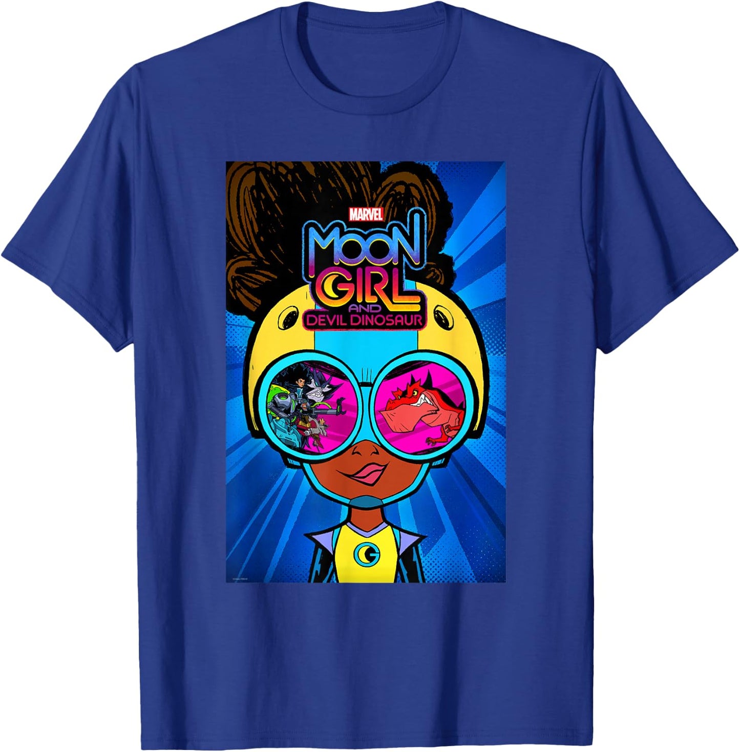 Marvel Moon Girl and Devil Dinosaur Goggles Good vs. Bad T-Shirt - T-Shirt | Royal