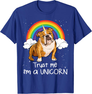 Rainbow Mágico Unicorn English Bulldog Women T-Shirt - T-Shirt | Royal