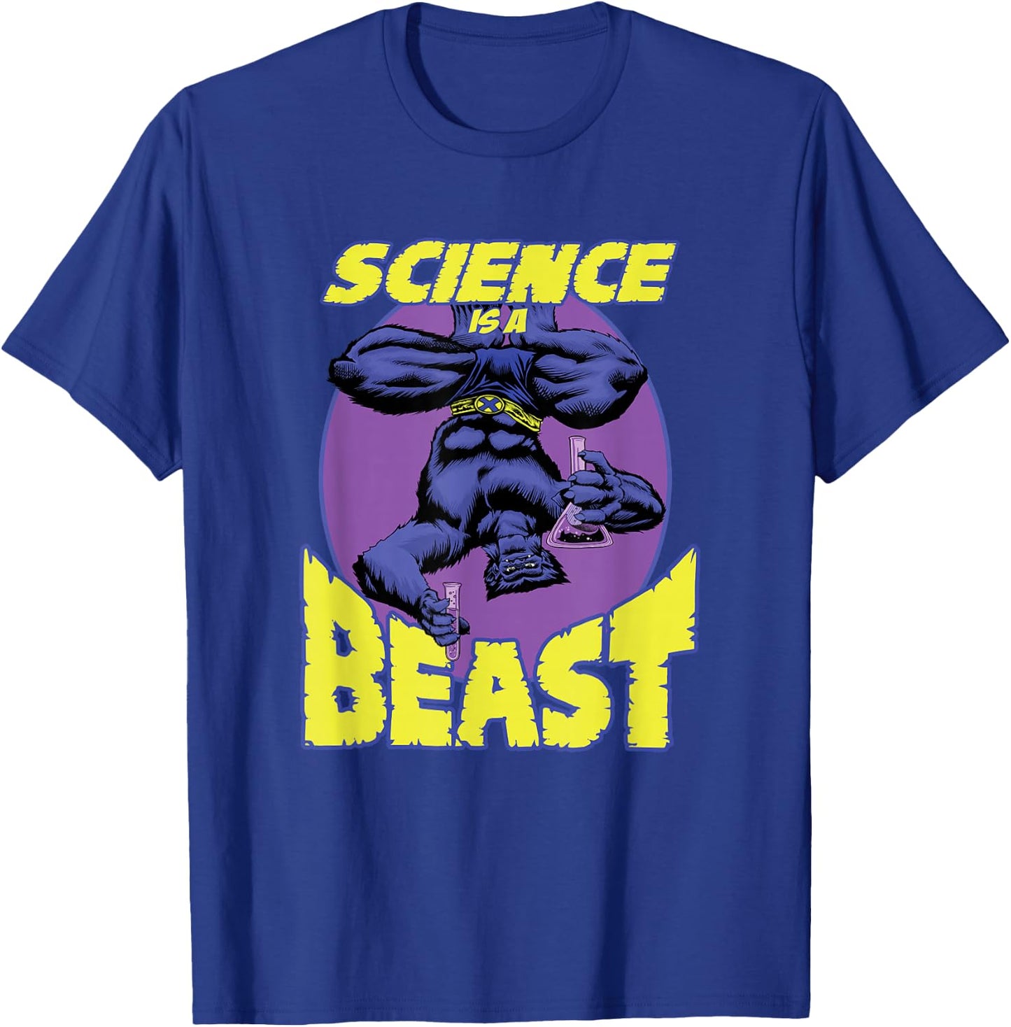 Marvel X-Men Science Is A Beast Retro Dr. McCoy Portrait T-Shirt - T-Shirt | Royal
