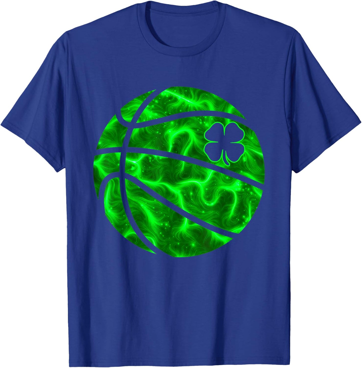 Basketball Shamrock Lucky Clover Irish St Patrick's Day Boys T-Shirt - T-Shirt | Royal