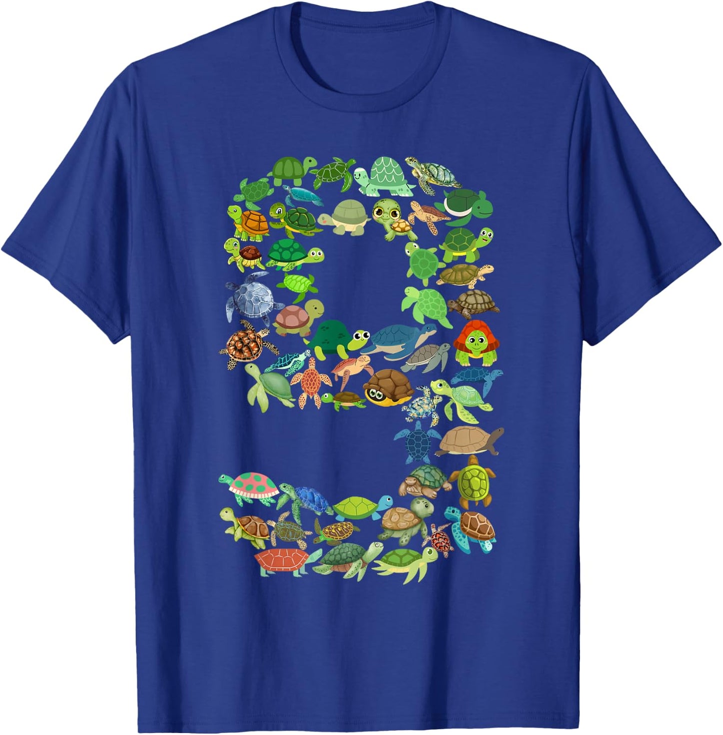 Kids 9th Birthday Sea Turtle Tortoise Themed 9 Year Old Boys T-Shirt - T-Shirt | Royal