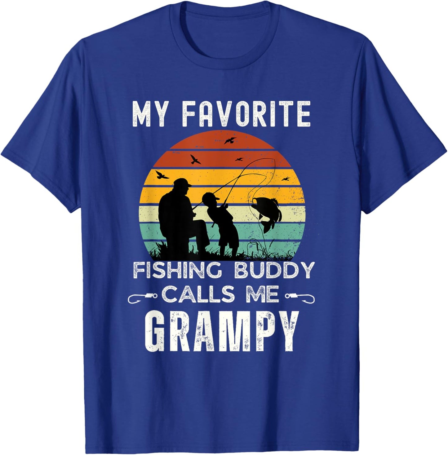 Awesome My Fishing Buddy Calls Me GRAMPY Grandpa T-Shirt - T-Shirt | Royal