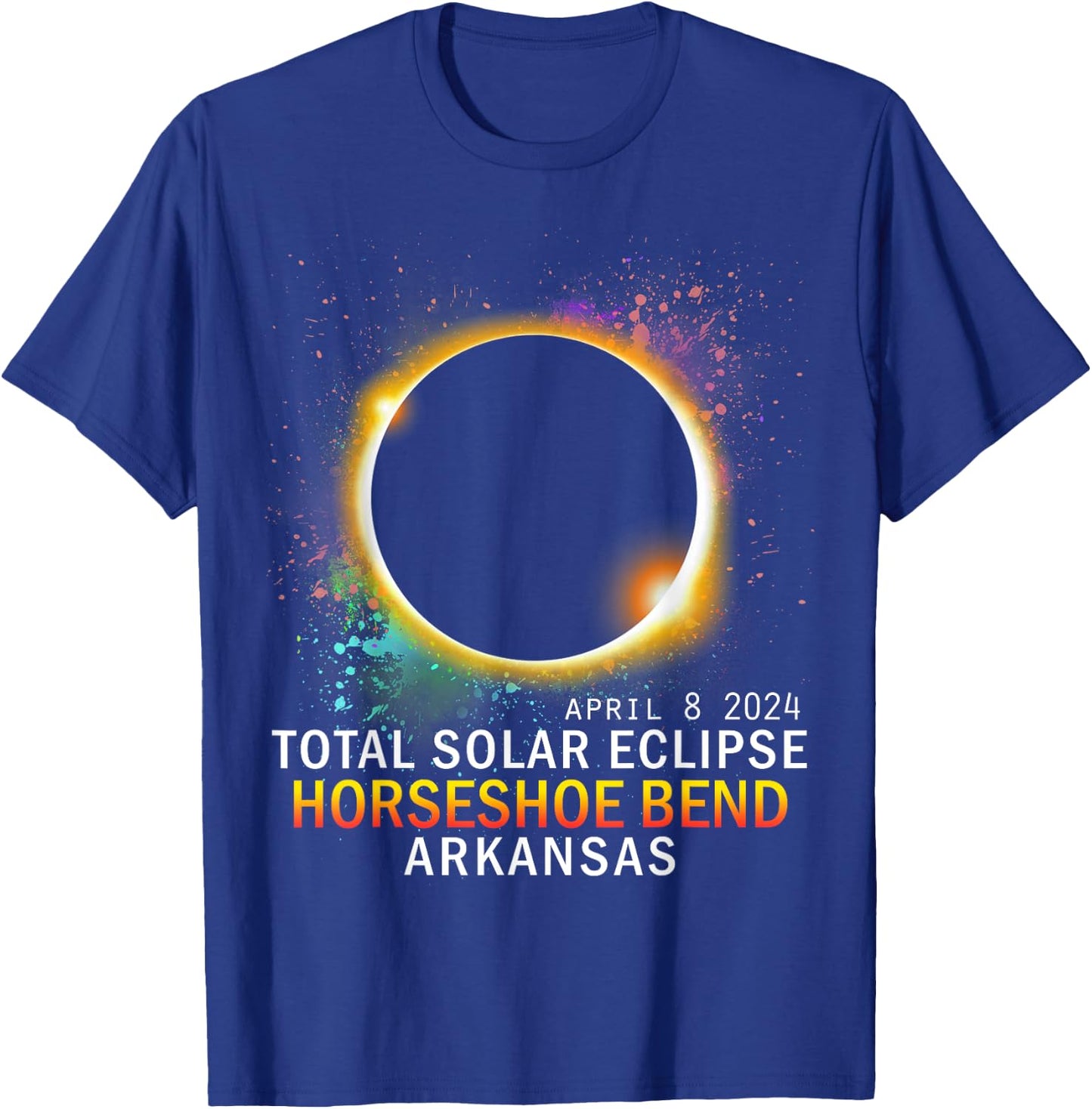 Horseshoe Bend Arkansas Total Solar Eclipse April 8 2024 T-Shirt - T-Shirt | Royal