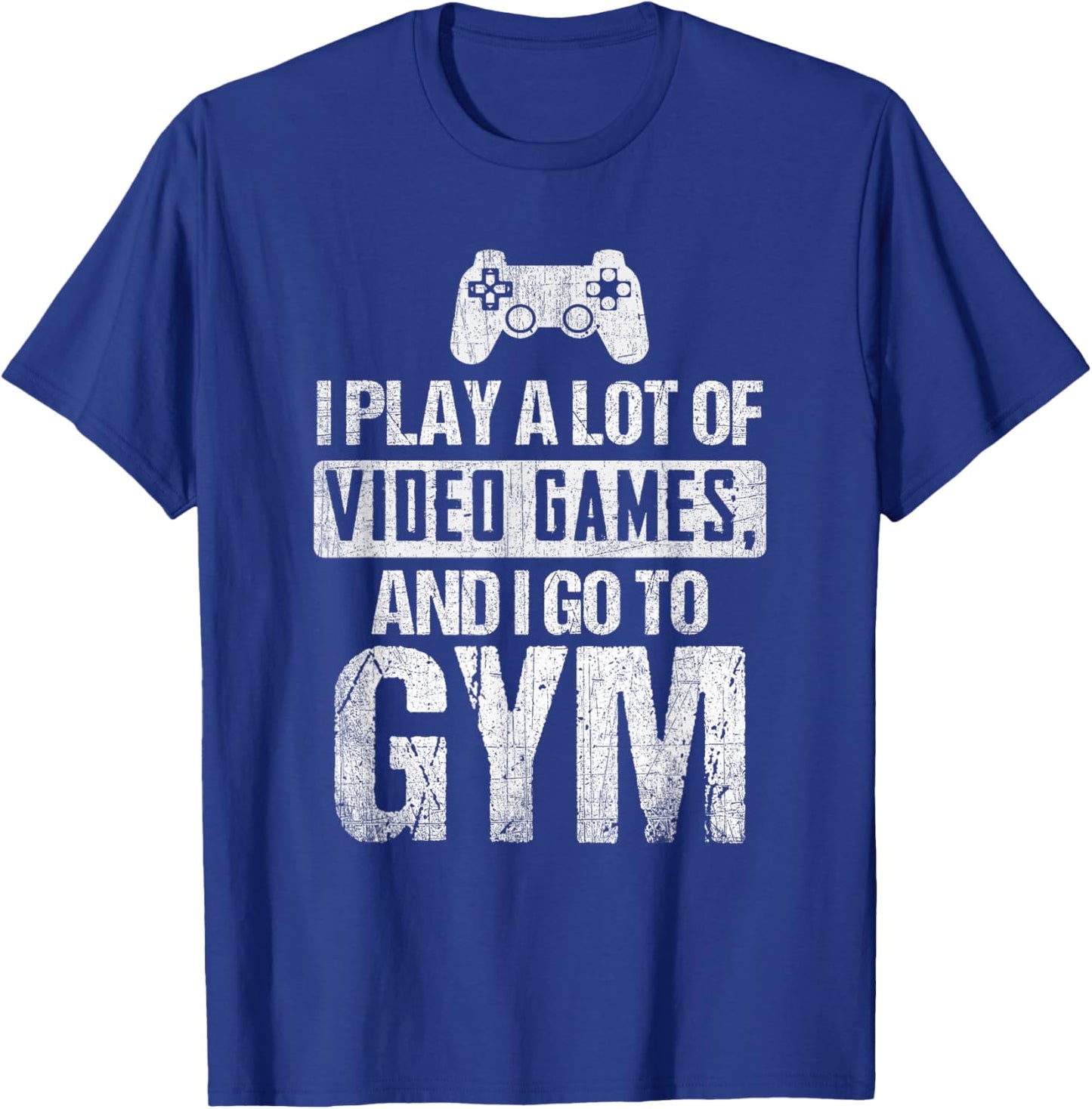 Video Games And Gym Gaming Gamer Bodybuilding Workout T-Shirt - T-Shirt | Royal