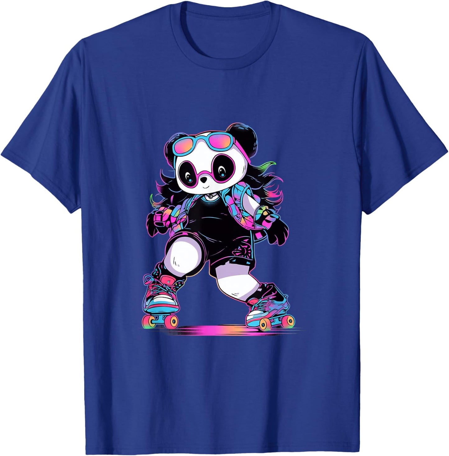 Roller Skates Funny Panda Skate Roller Skates T-Shirt - T-Shirt | Royal