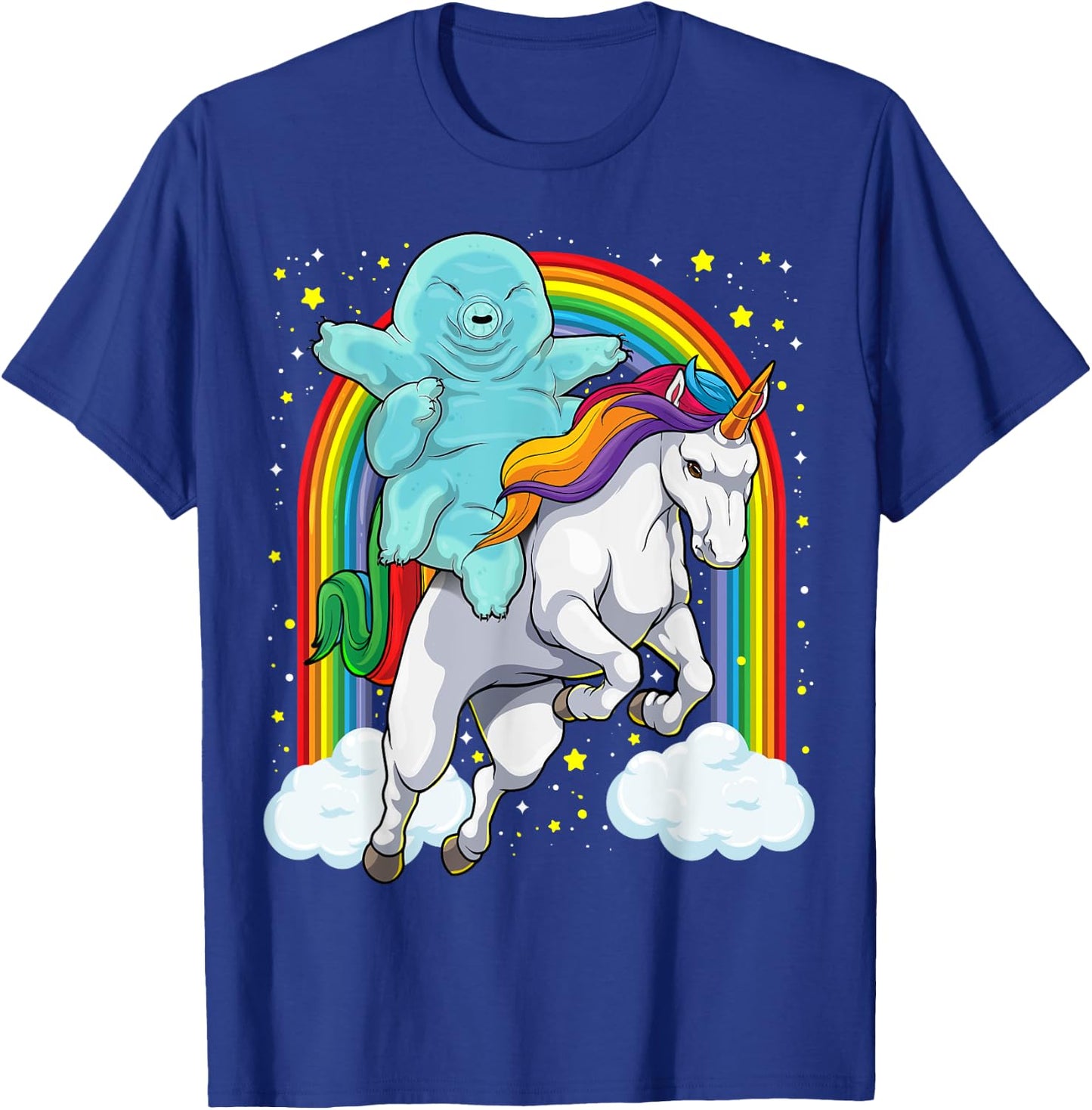 Tardigrade Riding Unicorn Funny Magical Tardigrade Unicorn T-Shirt - T-Shirt | Royal