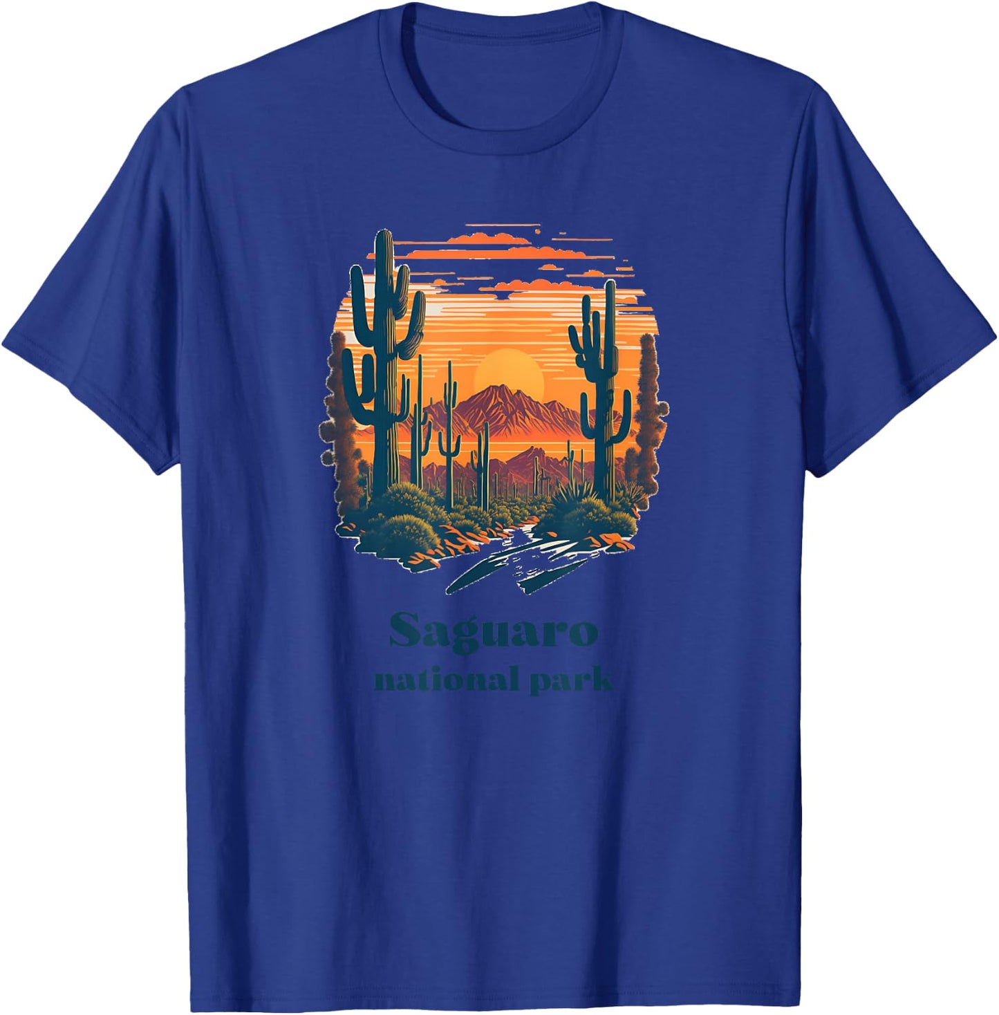 Saguaro National Park Arizona Landscape Style T-Shirt - T-Shirt | Royal