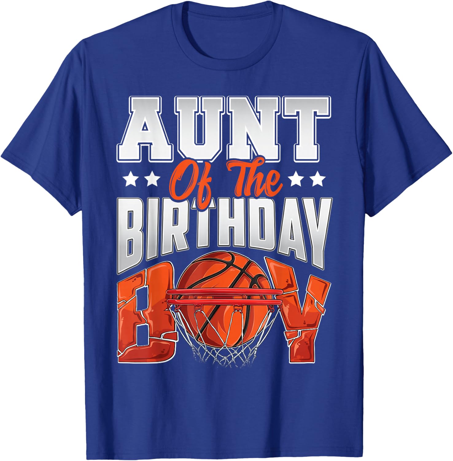 Aunt basketball birthday Boy Family Baller b-day Party T-Shirt - T-Shirt | Royal