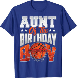 Aunt basketball birthday Boy Family Baller b-day Party T-Shirt - T-Shirt | Royal